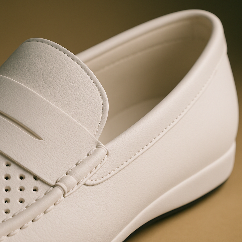 Lumia Bianco – Weisser Loafer aus perforiertem Leder