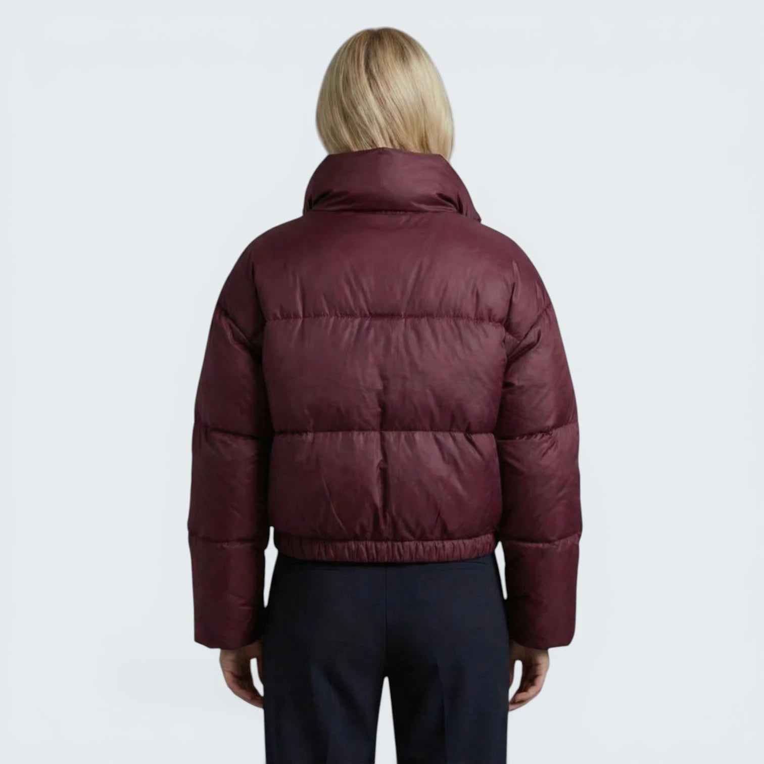 Doudoune Courte à Col Cheminée - Veste Matelassée Effet Volume Minimaliste