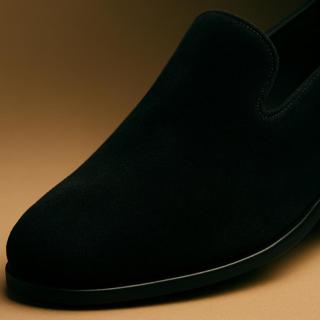 Velour Noir – Schwarzer Loafer aus edlem Wildleder