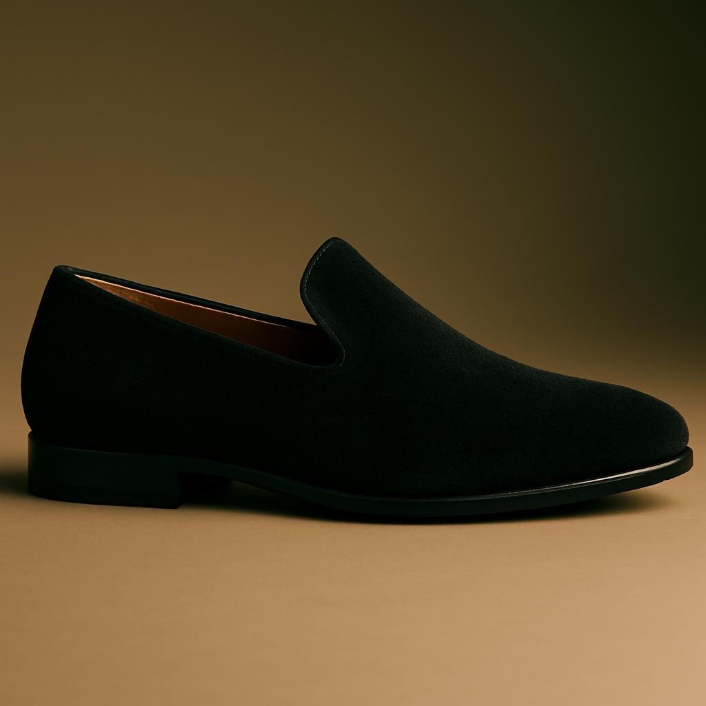 Velour Noir – Schwarzer Loafer aus edlem Wildleder