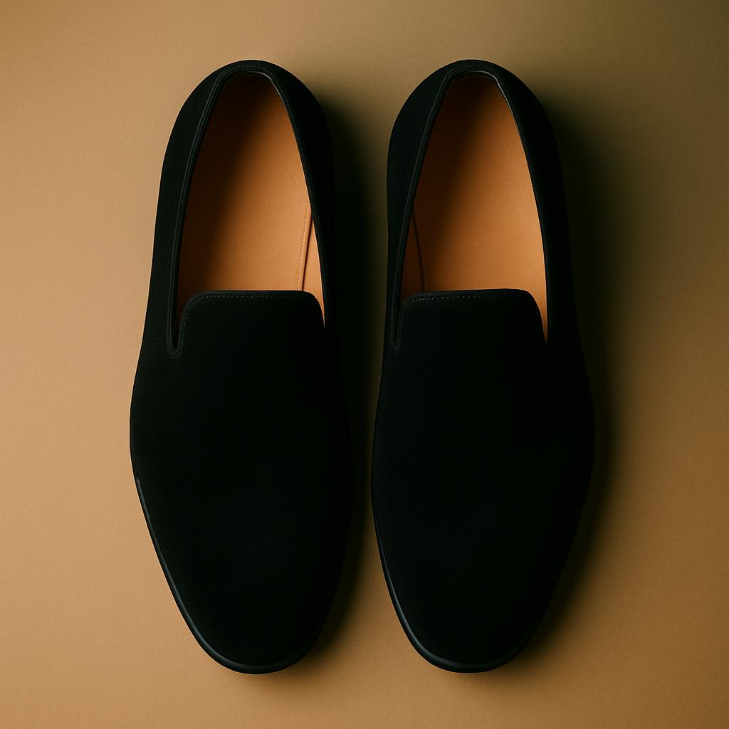 Velour Noir – Schwarzer Loafer aus edlem Wildleder