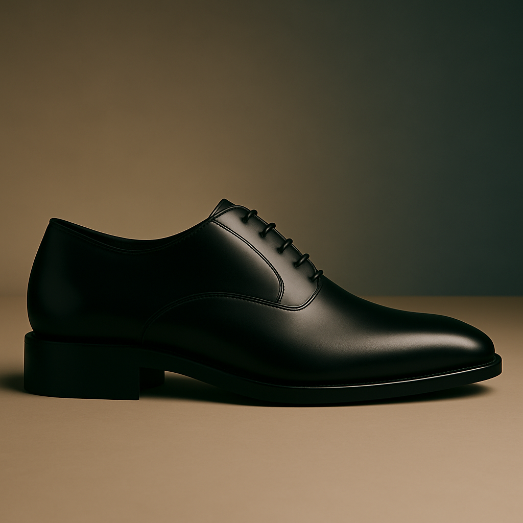 Ebon Royale – Derby en Cuir Poli Noir