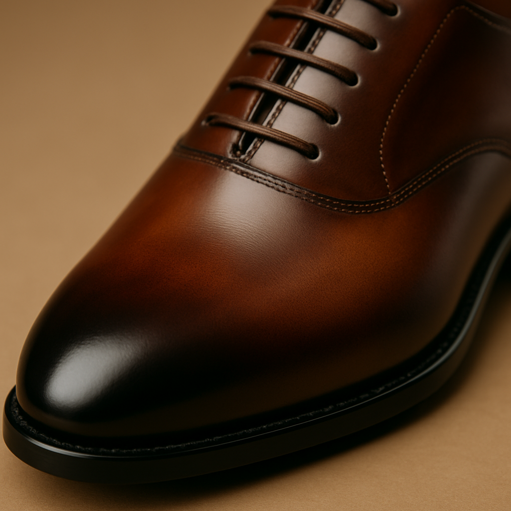 Mahagoni Glanz – Leder-Derbys mit Hochglanzfinish