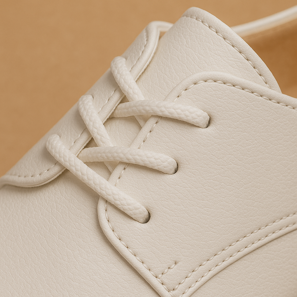 Blanc Suprême – Weisse Lederschuhe mit Minimalistischer Derby-Schnürung