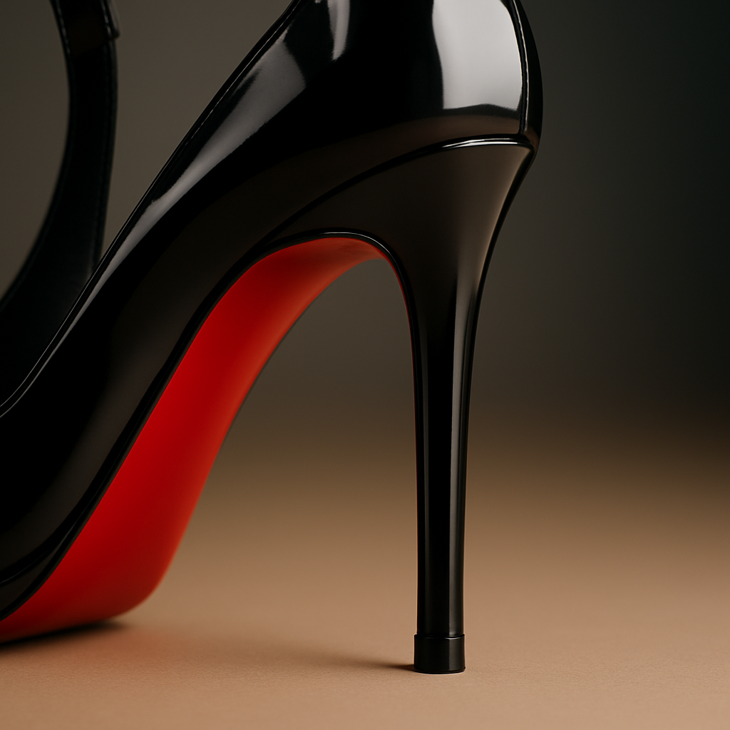 Schwarze Slingback - Pumps aus Lackleder mit roter Sohle - Eleganz in Vollendung