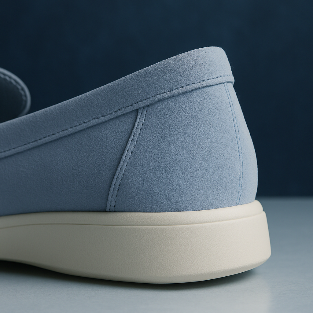 Serein – Hellblaue Loafer aus Veloursleder