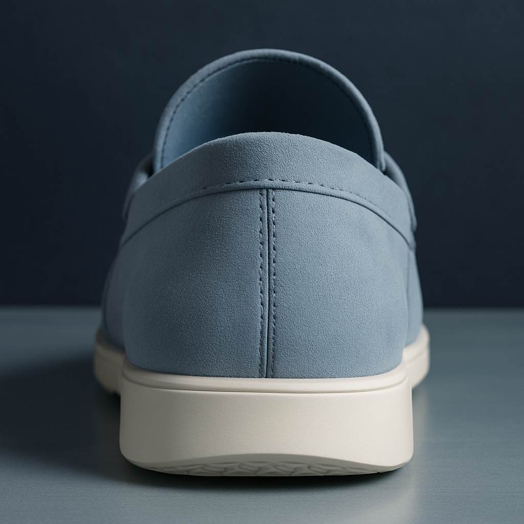 Serein – Hellblaue Loafer aus Veloursleder