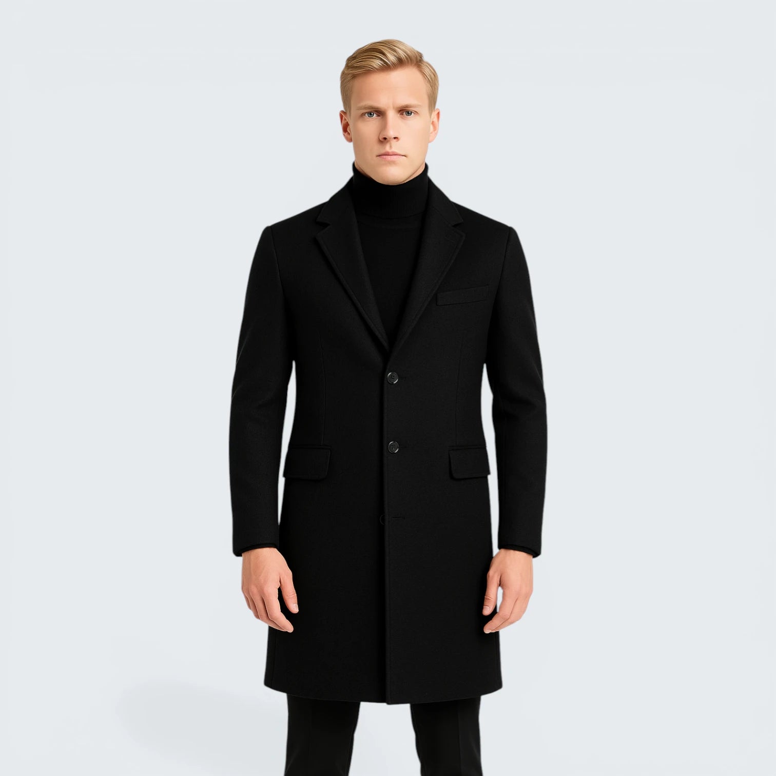 Manteau Long en Laine Premium "Iconic" – Silhouette Structurée et Style Intemporel