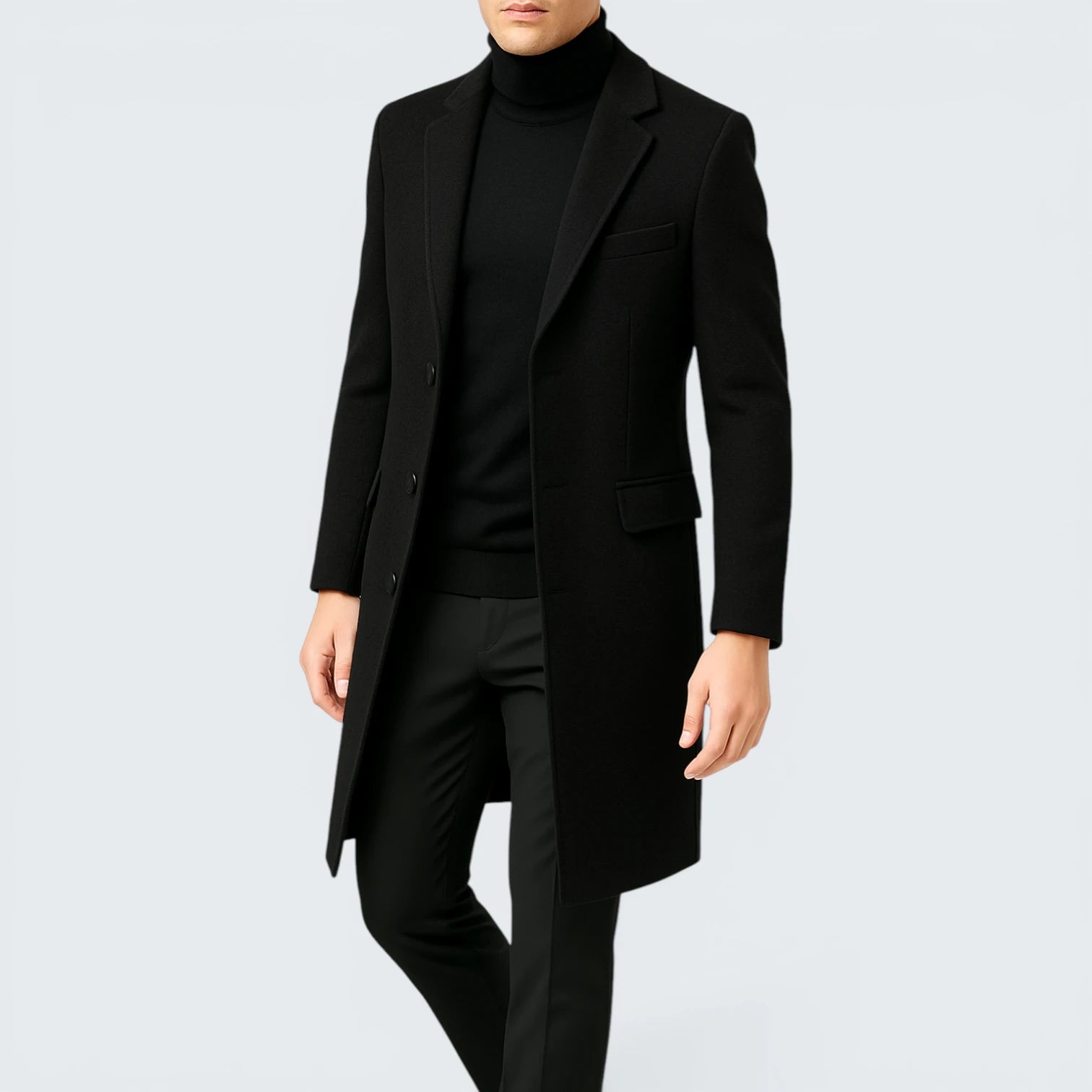 Manteau Long en Laine Premium "Iconic" – Silhouette Structurée et Style Intemporel