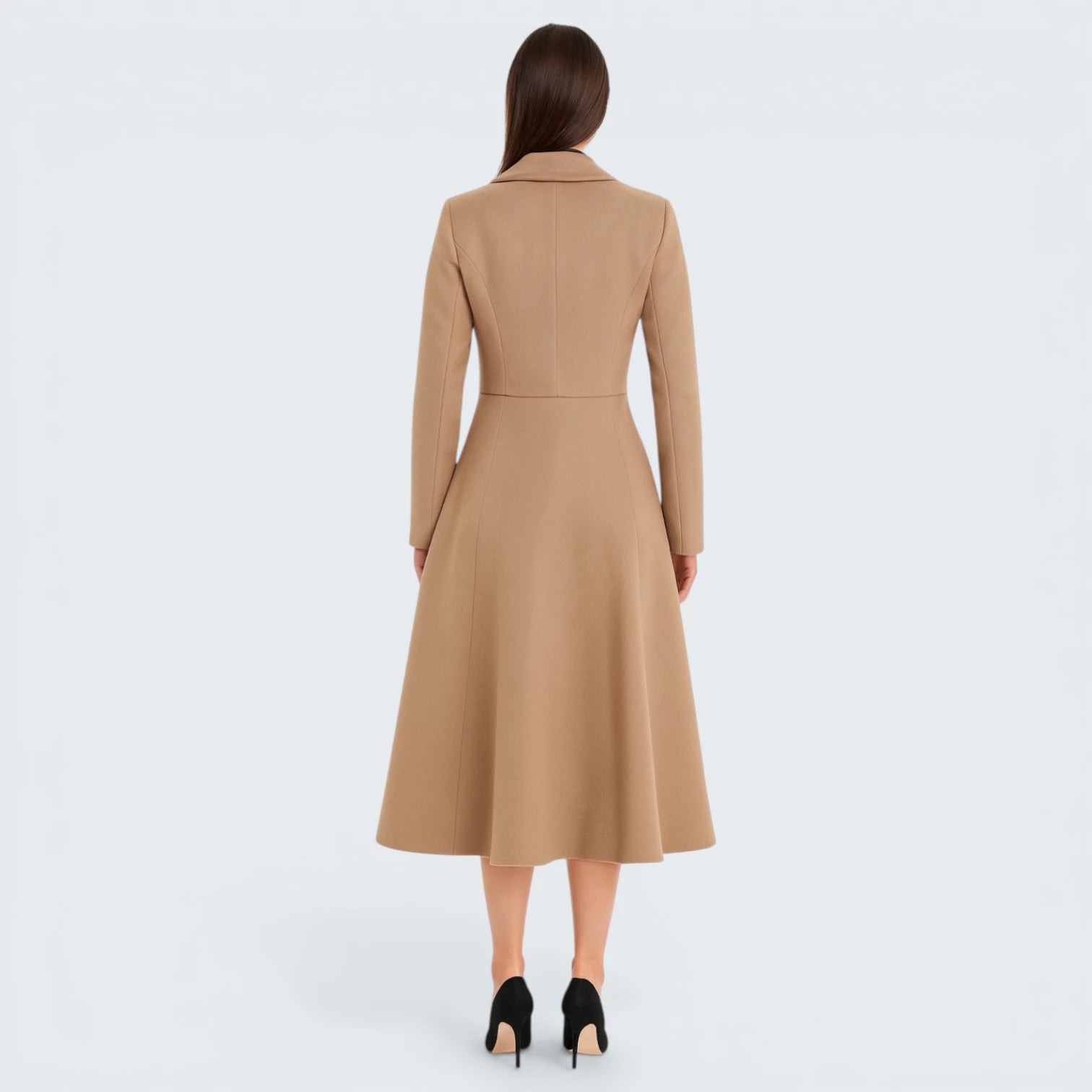 Manteau Élégant en Laine avec Coupe Évasée - Veste Silhouette en A Style Chic Parisien