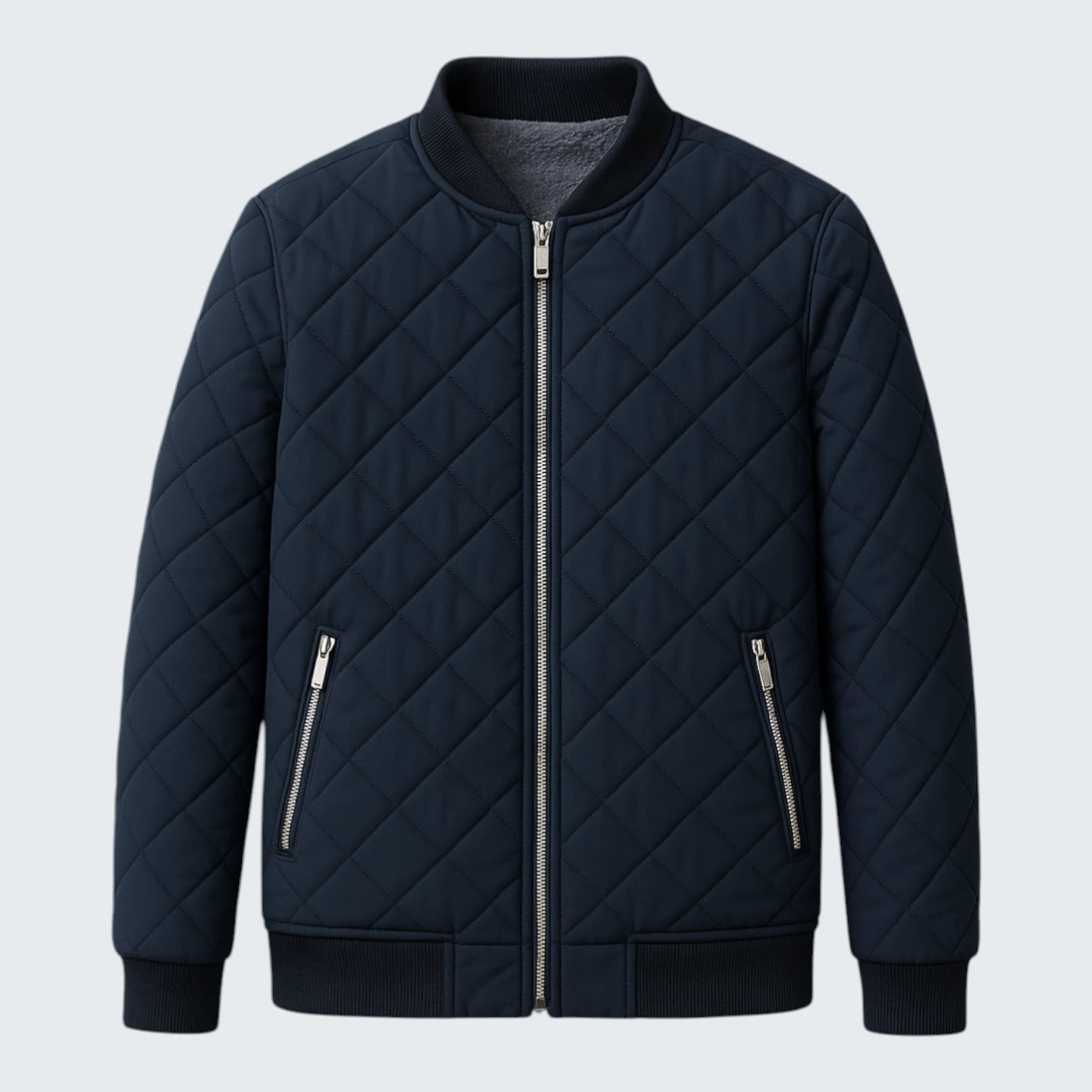 Blouson Bomber Matelassé "Diamond" – Design Géométrique et Doublure Douce