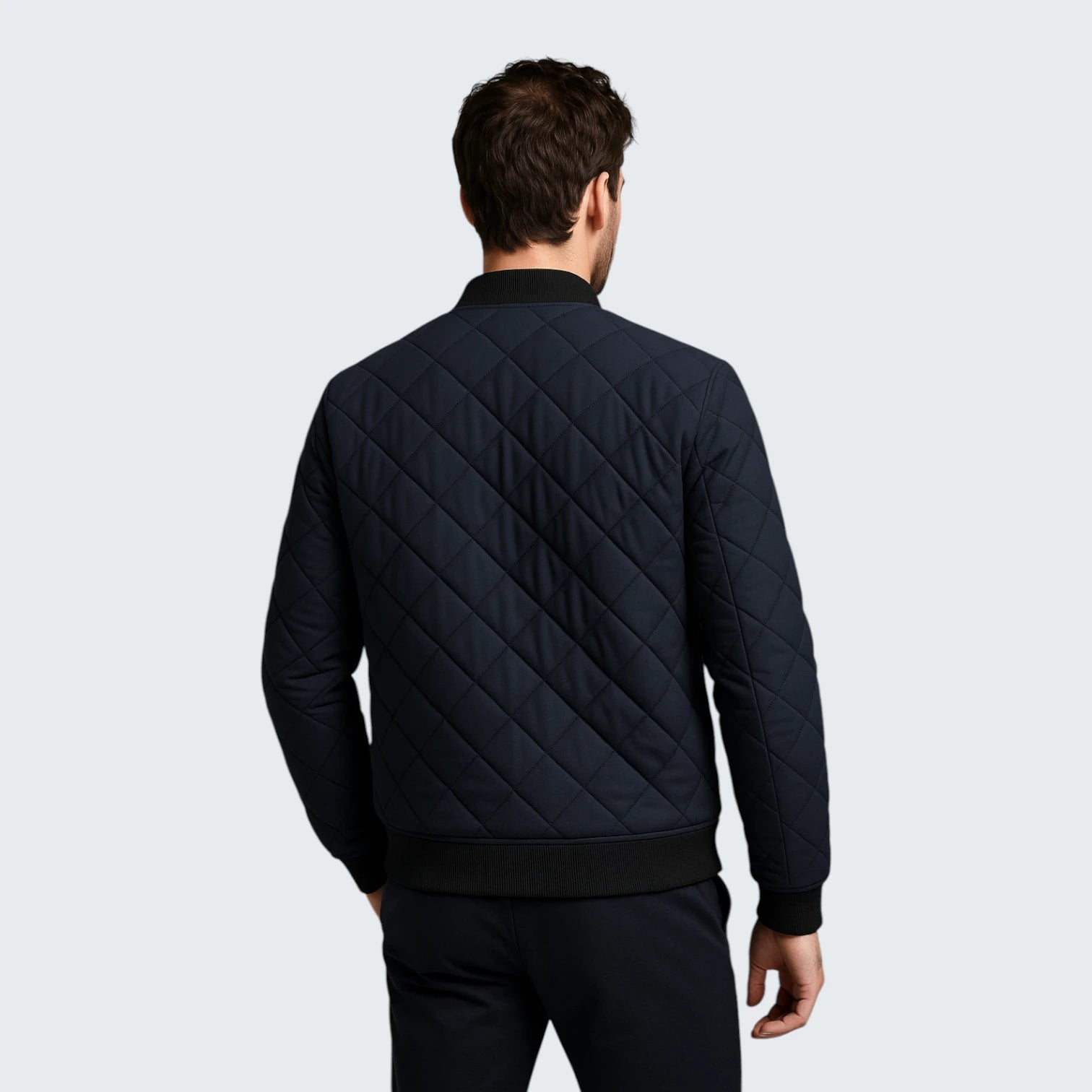 Blouson Bomber Matelassé "Diamond" – Design Géométrique et Doublure Douce
