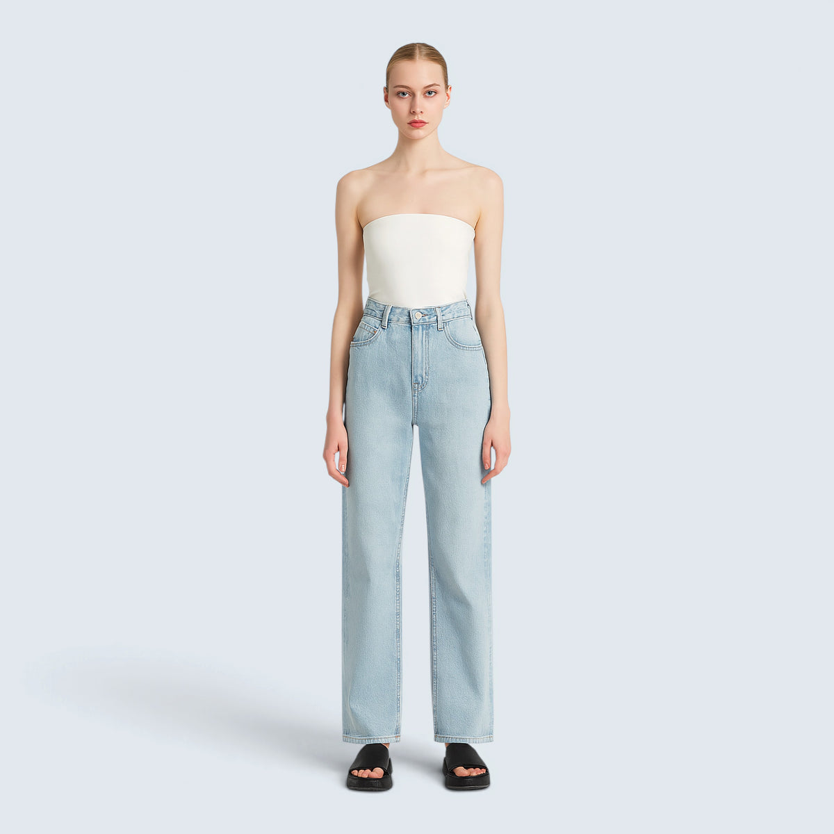 Jean Wide Leg – Taille Haute et Style Moderne