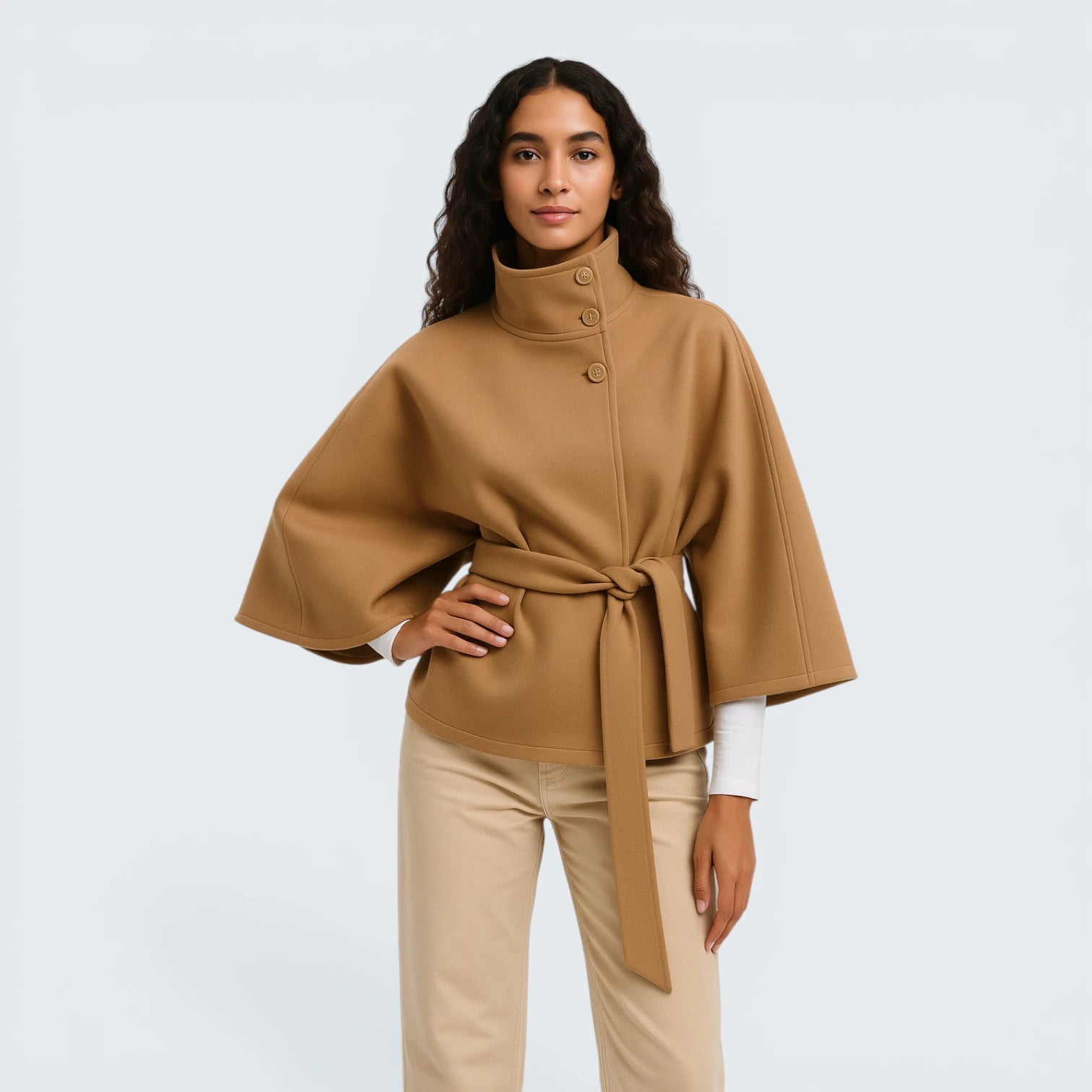 Manteau Oversize Élégant avec Ceinture - Veste Longue Minimaliste Style Peignoir