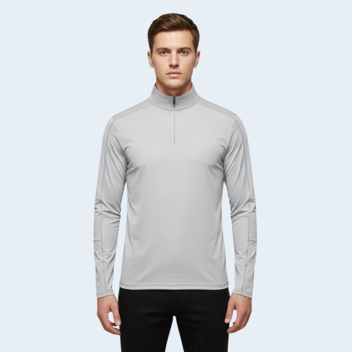 T-shirt technique à manches longues avec demi-zip – Protection UV et respirante