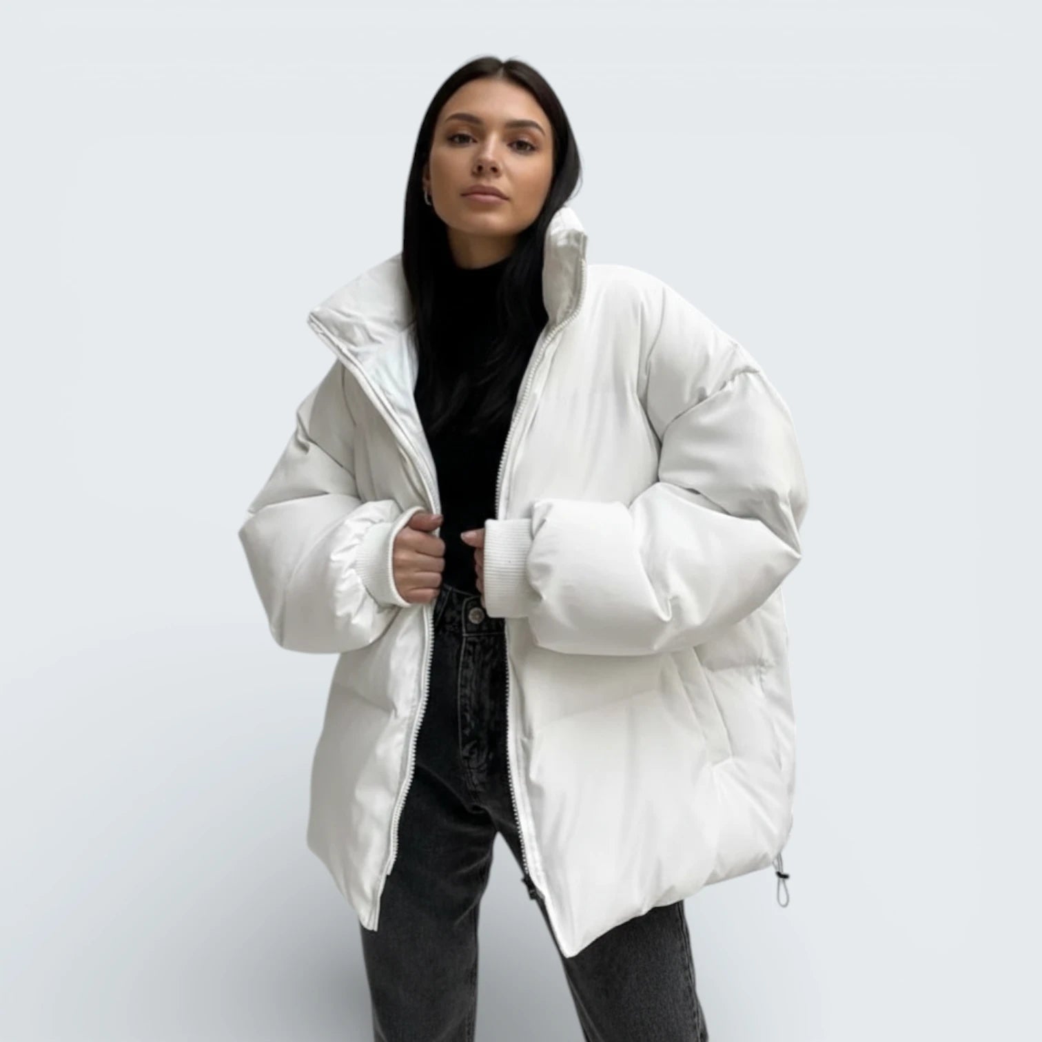 Doudoune Oversize "Cocoon" à Col Montant - Veste Acolchada Minimaliste et Ultra-Légère