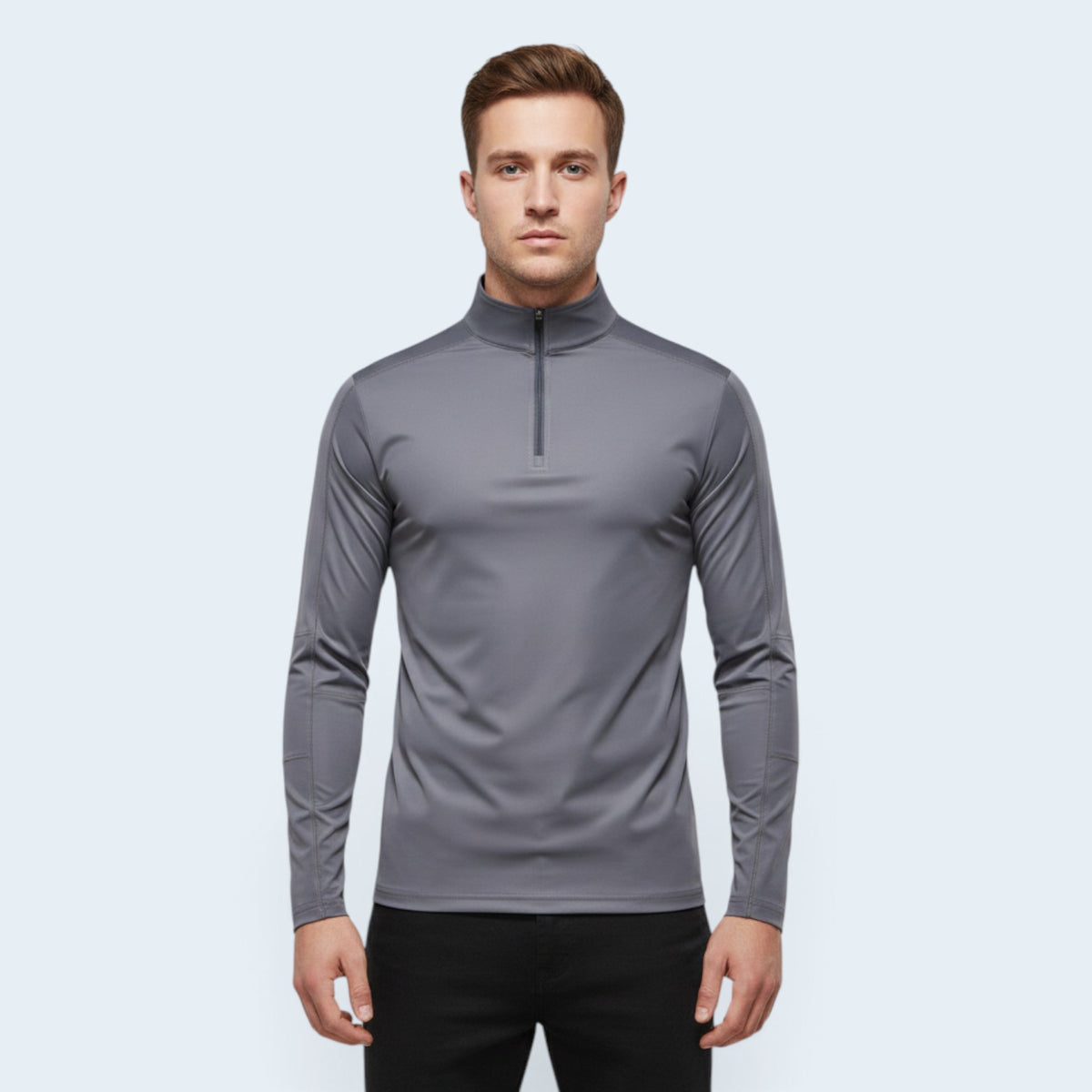 T-shirt technique à manches longues avec demi-zip – Protection UV et respirante