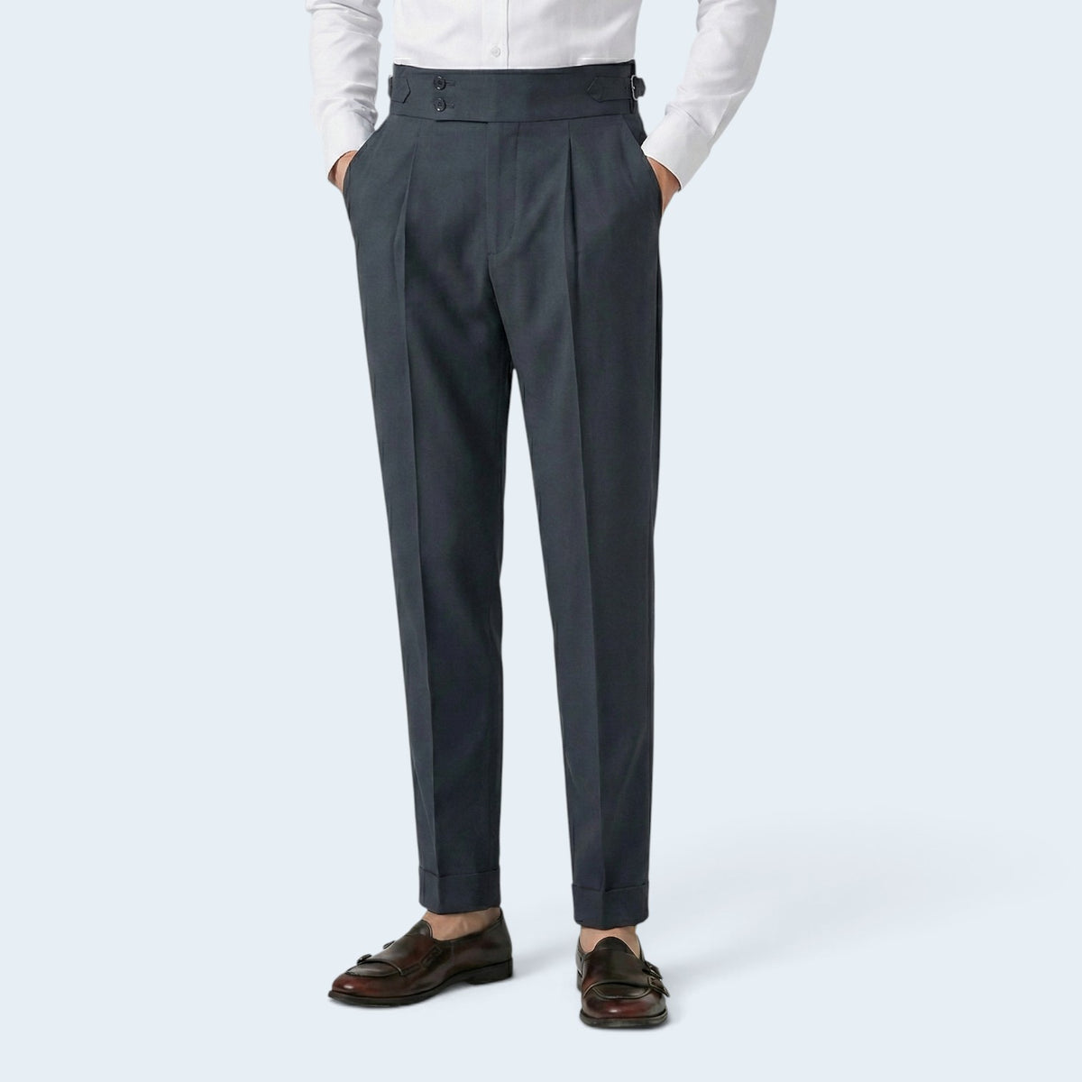 Pantalon Sartorial à Ajusteurs Latéraux - Style "Old Money" Taille Haute
