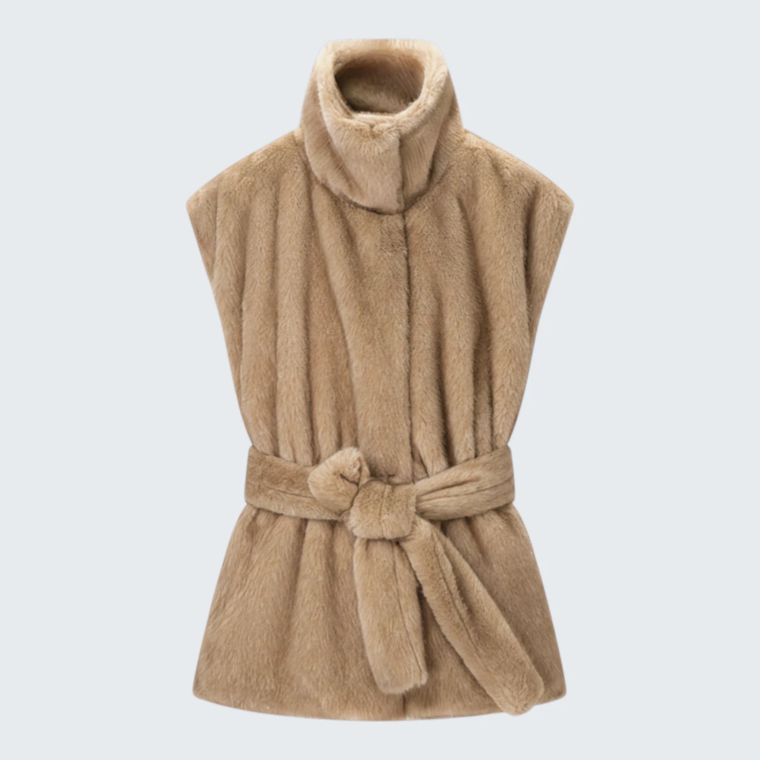 Gilet Sans Manches en Fausse Fourrure "Mink Touch" - Veste Élégante avec Ceinture