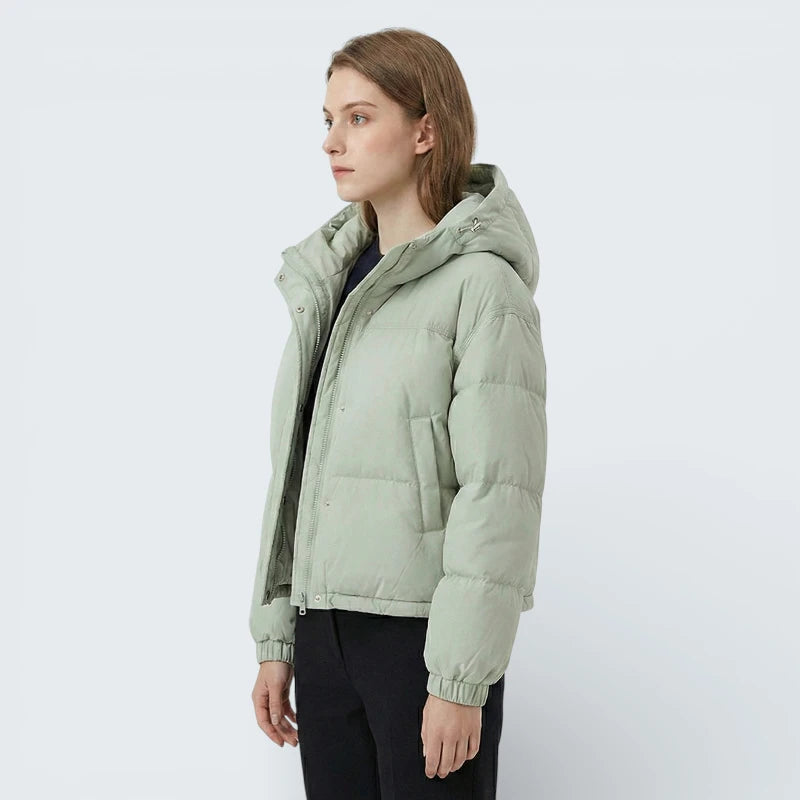 Doudoune Courte Légère "Soft Colors" à Capuche - Veste Matelassée Basique de Mi-Saison