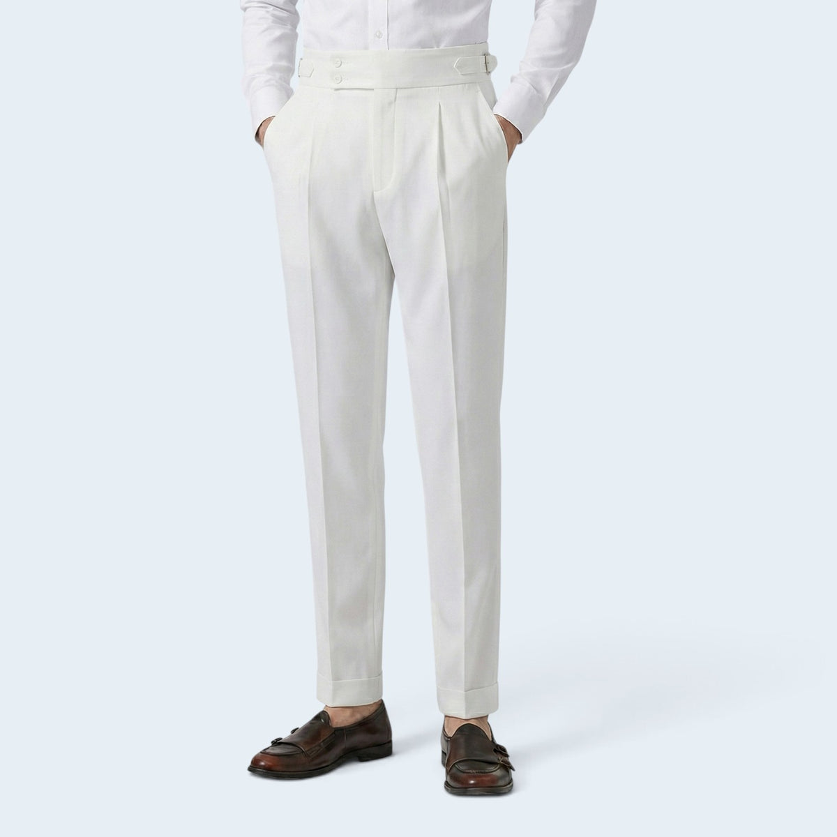 Pantalon Sartorial à Ajusteurs Latéraux - Style "Old Money" Taille Haute