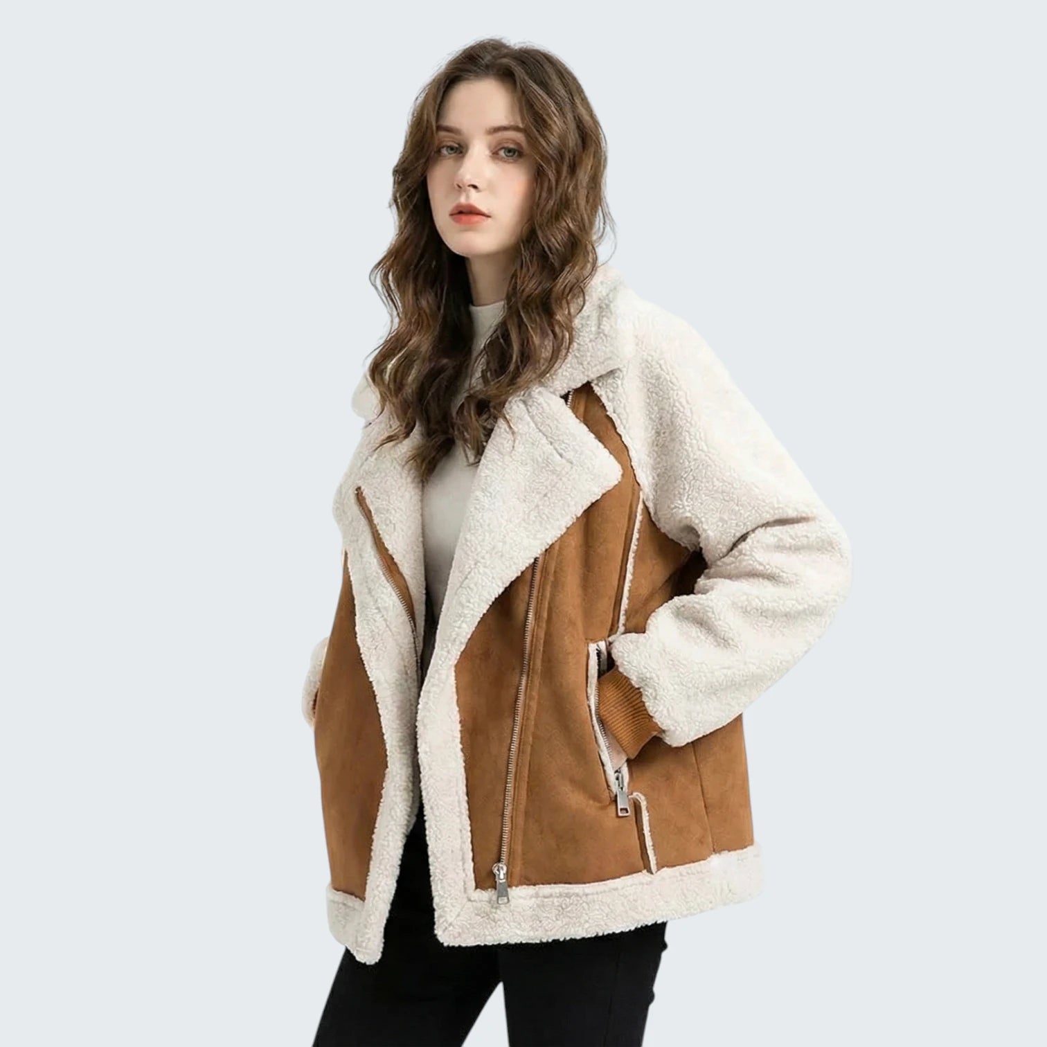 Veste en Jean Courte Style Vintage - Blouson Denim Bleu Clair avec Effet Usé