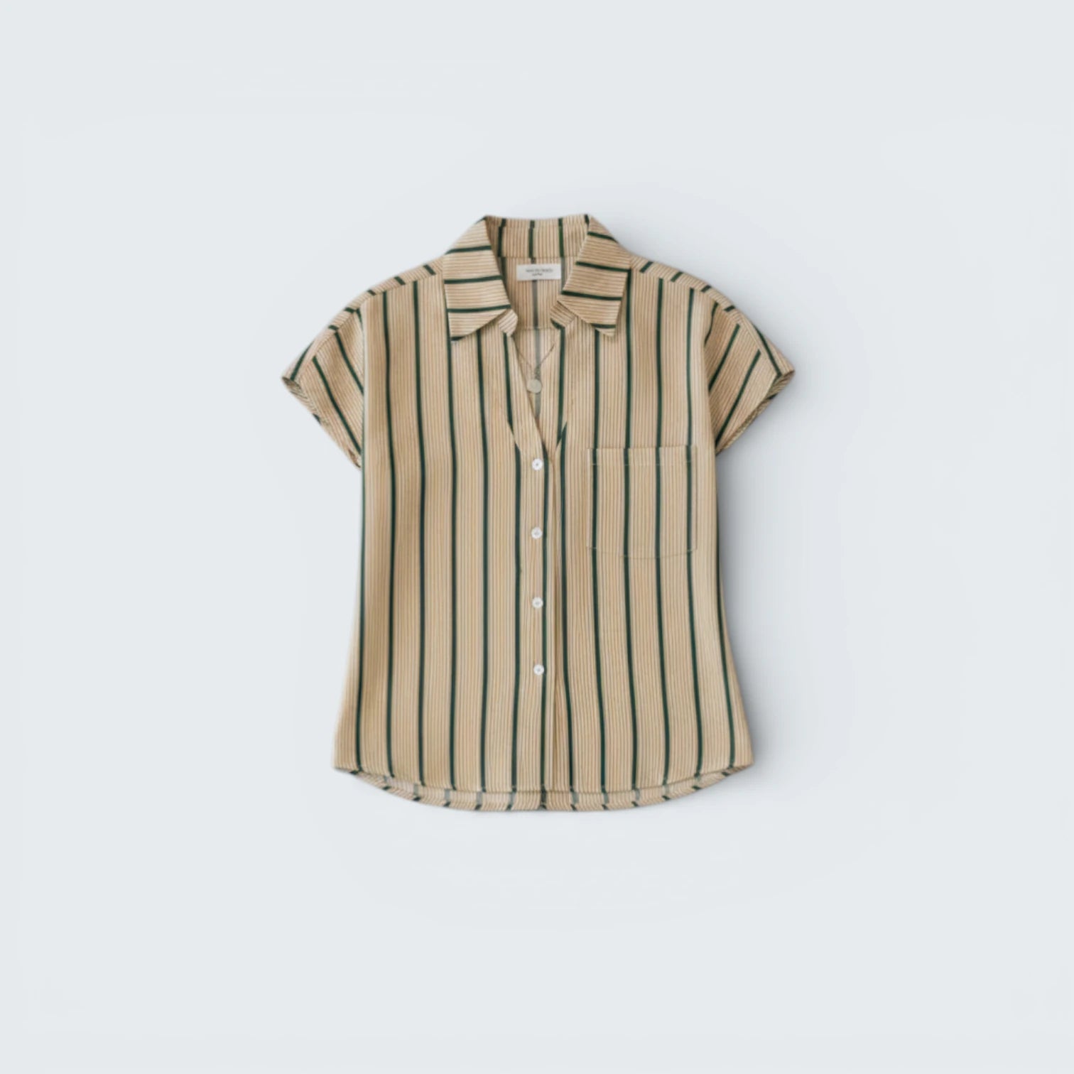 Blouse à Rayures Verticales Style Rétro - Chemisier Fluide à Col Revers