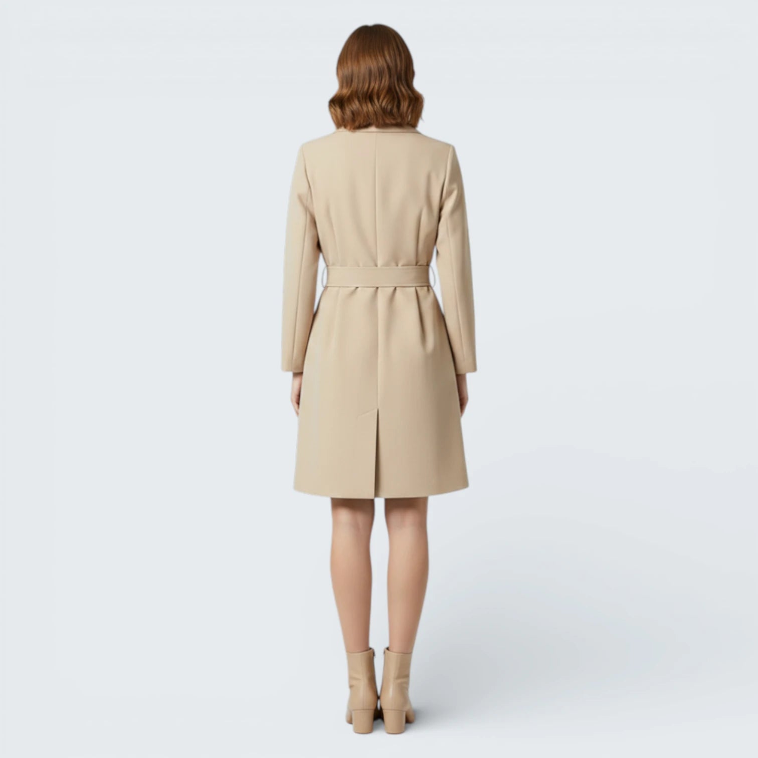 Robe Veste Croisée à Boutons Dorés - Robe Blazer Chic avec Ceinture Ajustable