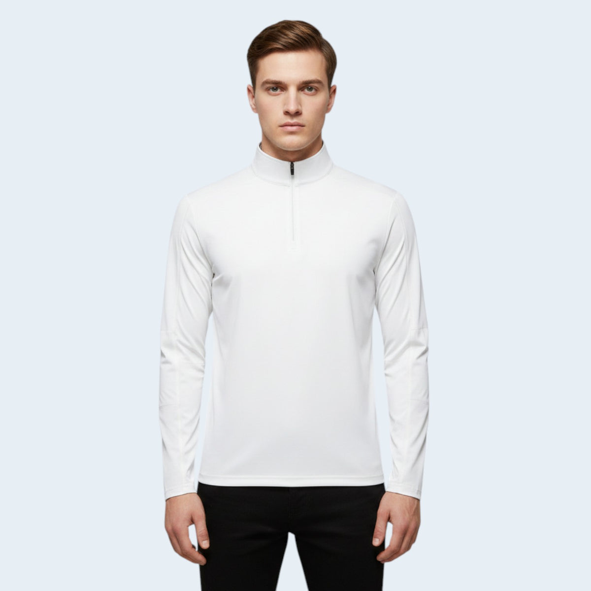 T-shirt technique à manches longues avec demi-zip – Protection UV et respirante