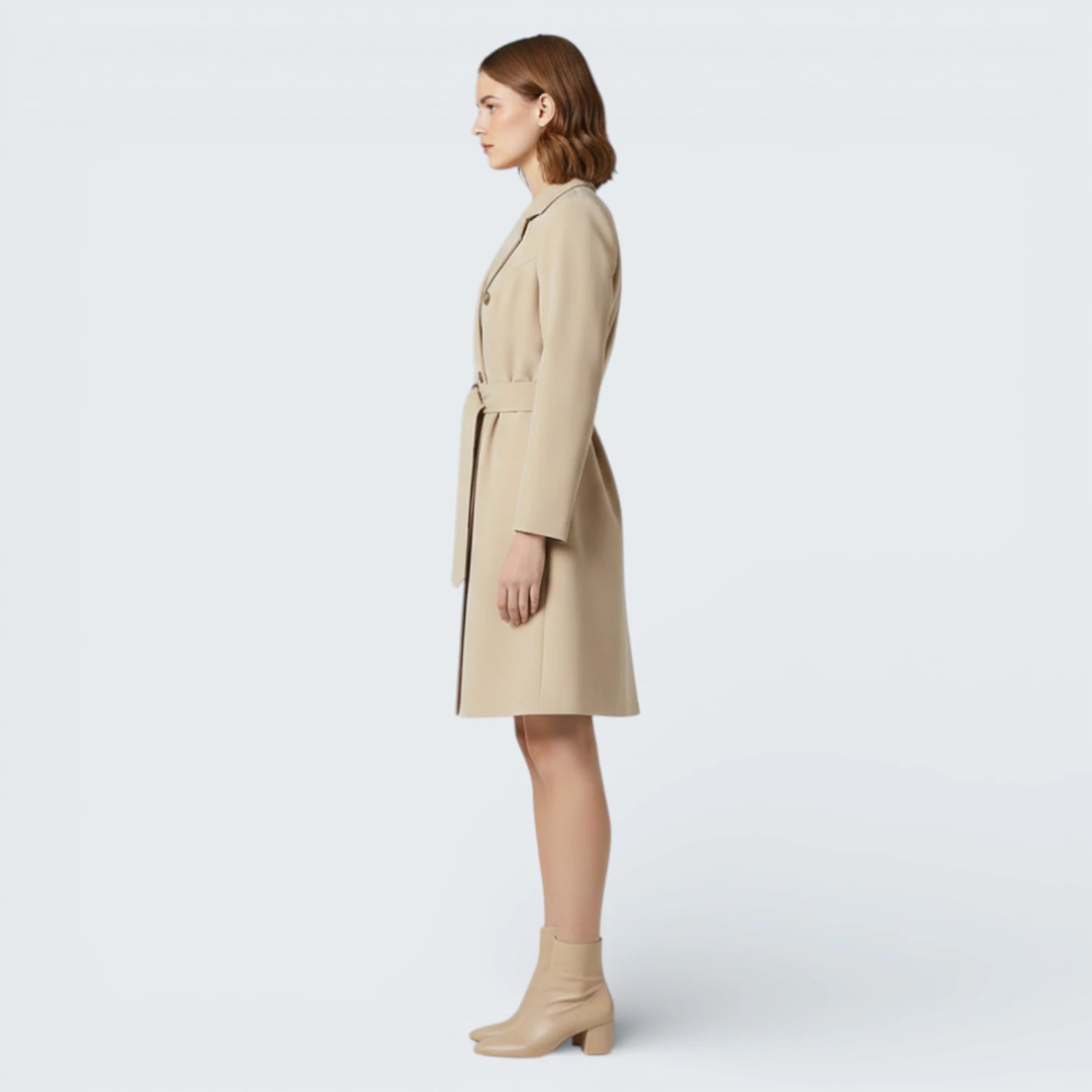 Robe Veste Croisée à Boutons Dorés - Robe Blazer Chic avec Ceinture Ajustable