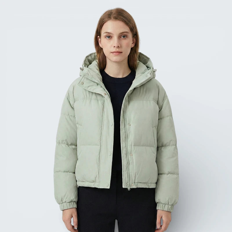 Doudoune Courte Légère "Soft Colors" à Capuche - Veste Matelassée Basique de Mi-Saison