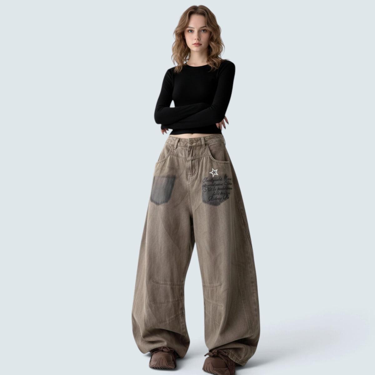 Pantalon Baggy Y2K – Style Parachute Grunge