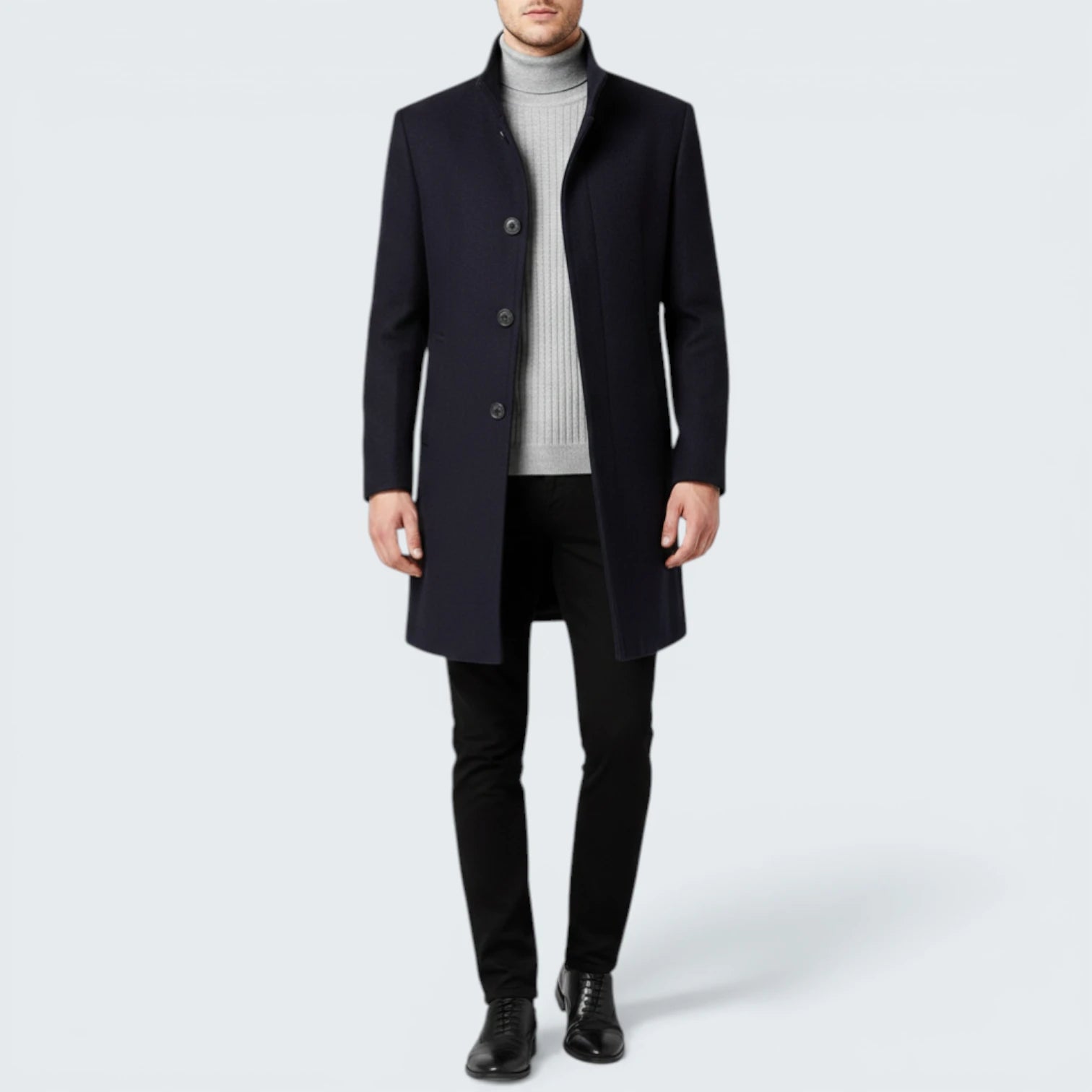 Manteau en Laine Cambridge – Coupe Droite et Style Urbain Chic