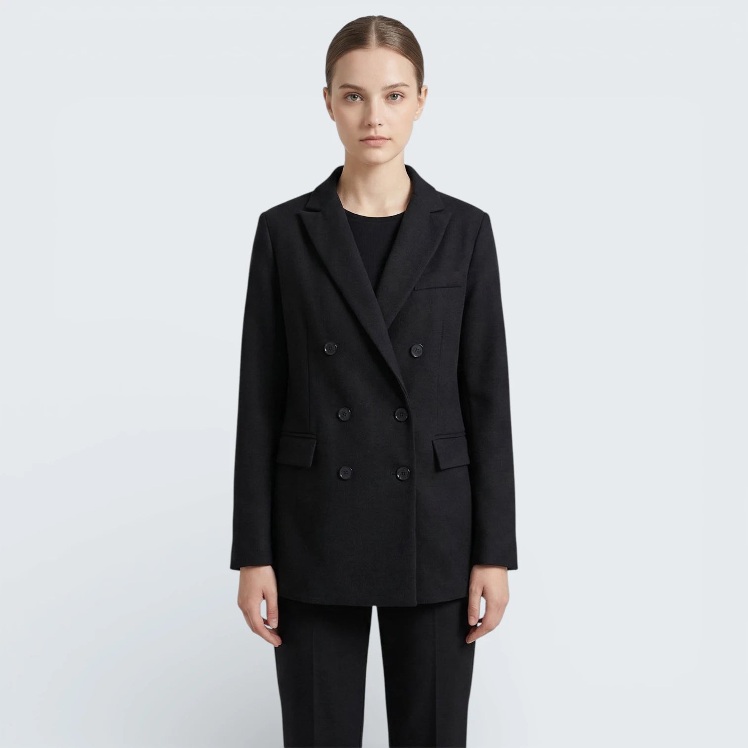Blazer Croisé Structuré en Coupe Relaxée - Veste de Tailleur Intemporelle à Double Boutonnage