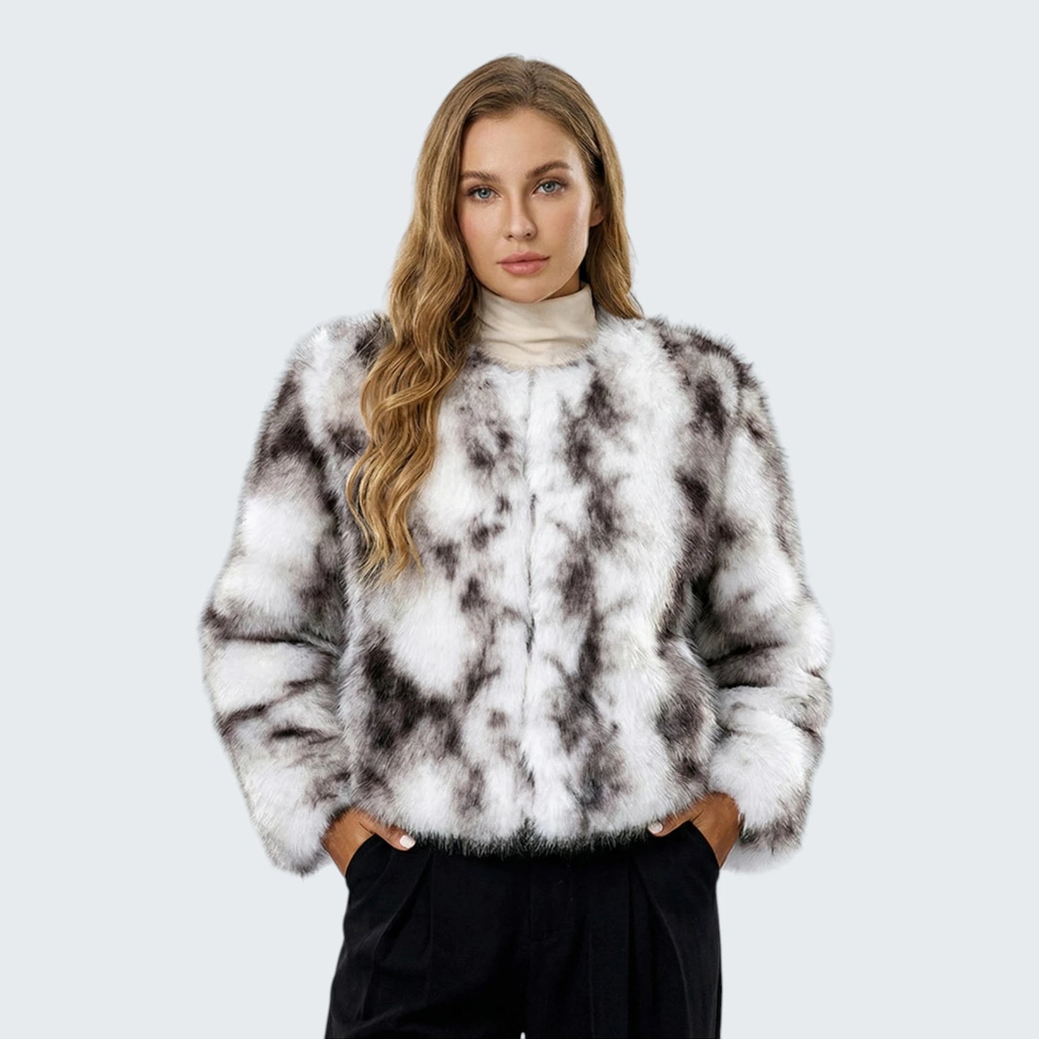 Veste en Fausse Fourrure Premium "Effet Renard" - Blouson Court de Luxe Volumineux