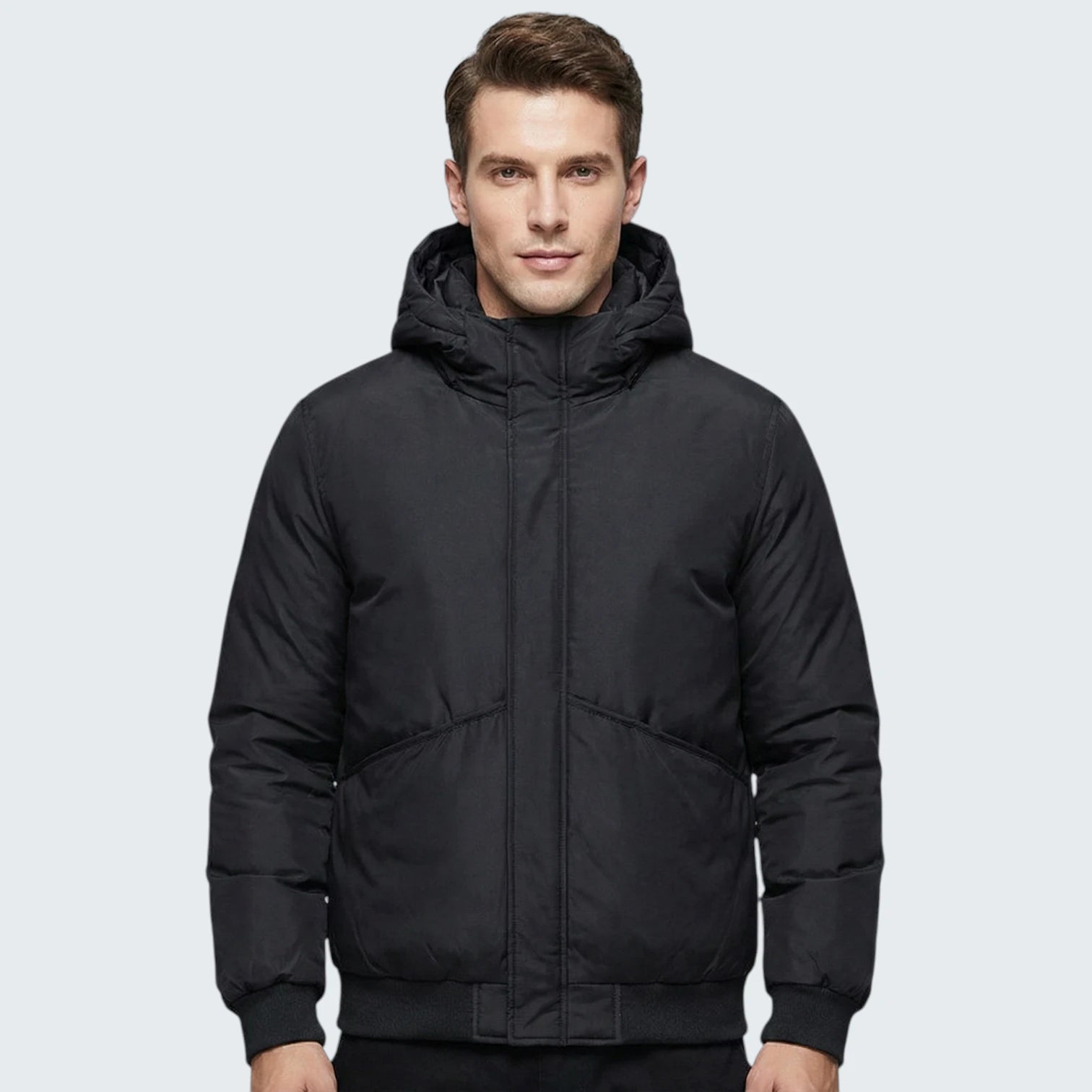 Blouson Puffer Minimaliste "Clean Look" – Coupe Bomber et Capuche Intégrée
