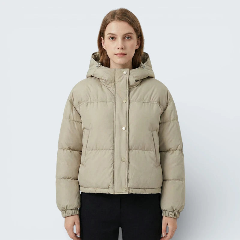 Doudoune Courte Légère "Soft Colors" à Capuche - Veste Matelassée Basique de Mi-Saison
