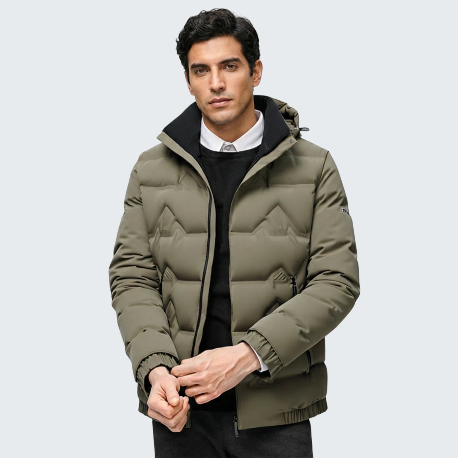 Blouson Business Casual Géométrique – Veste de Mi-Saison à Col Montant