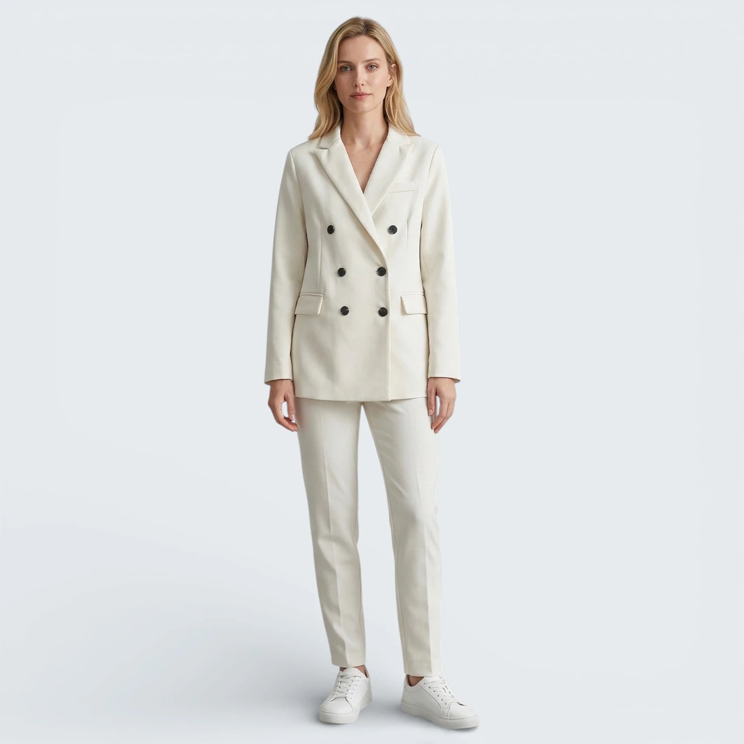 Blazer Croisé Structuré en Coupe Relaxée - Veste de Tailleur Intemporelle à Double Boutonnage