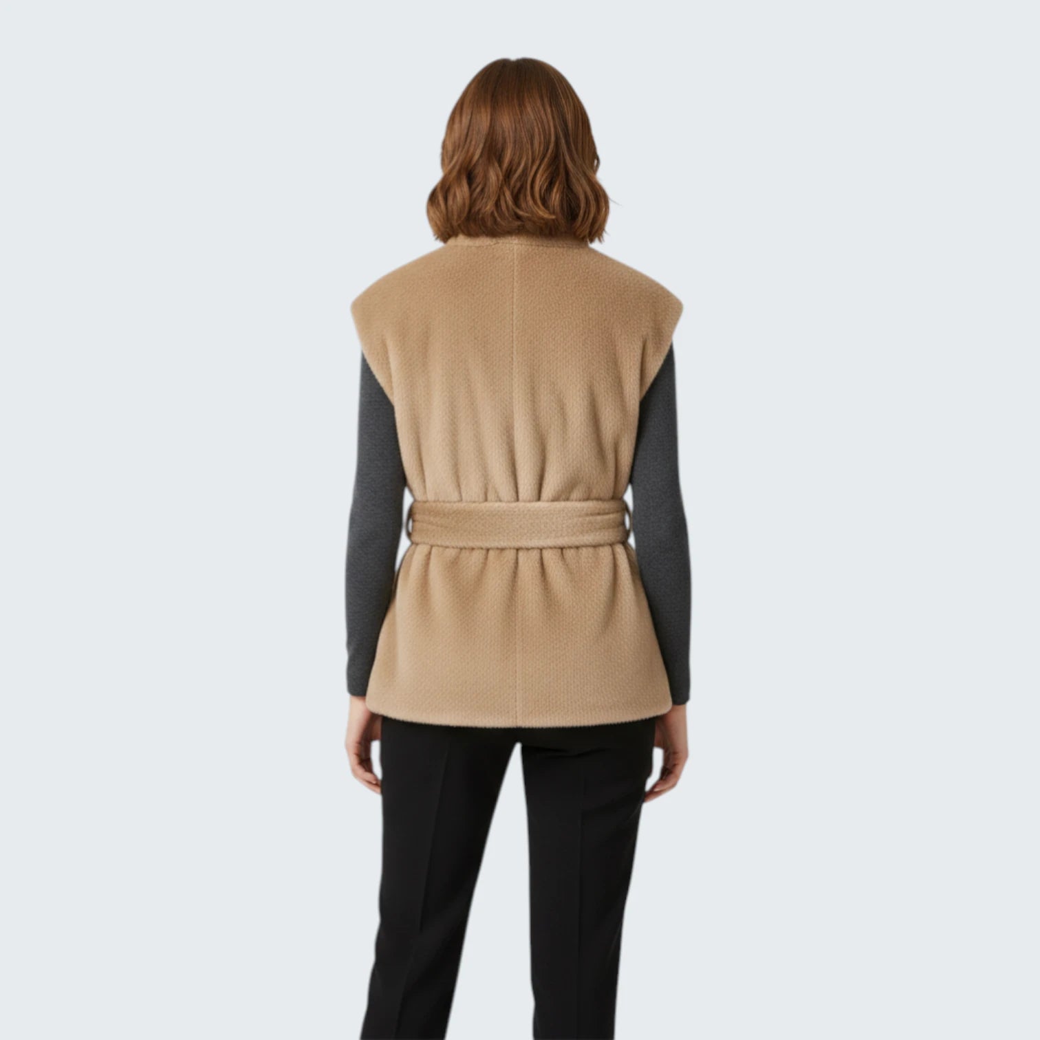 Gilet Sans Manches en Fausse Fourrure "Mink Touch" - Veste Élégante avec Ceinture