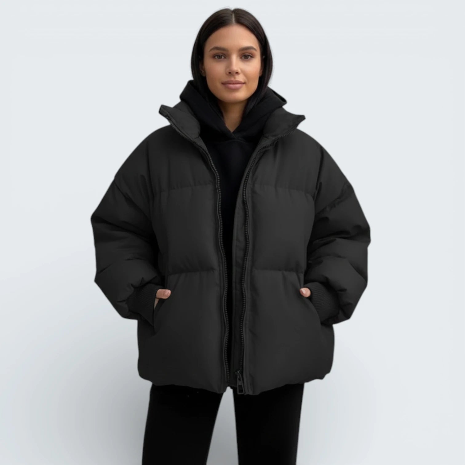 Doudoune Oversize "Cocoon" à Col Montant - Veste Acolchada Minimaliste et Ultra-Légère