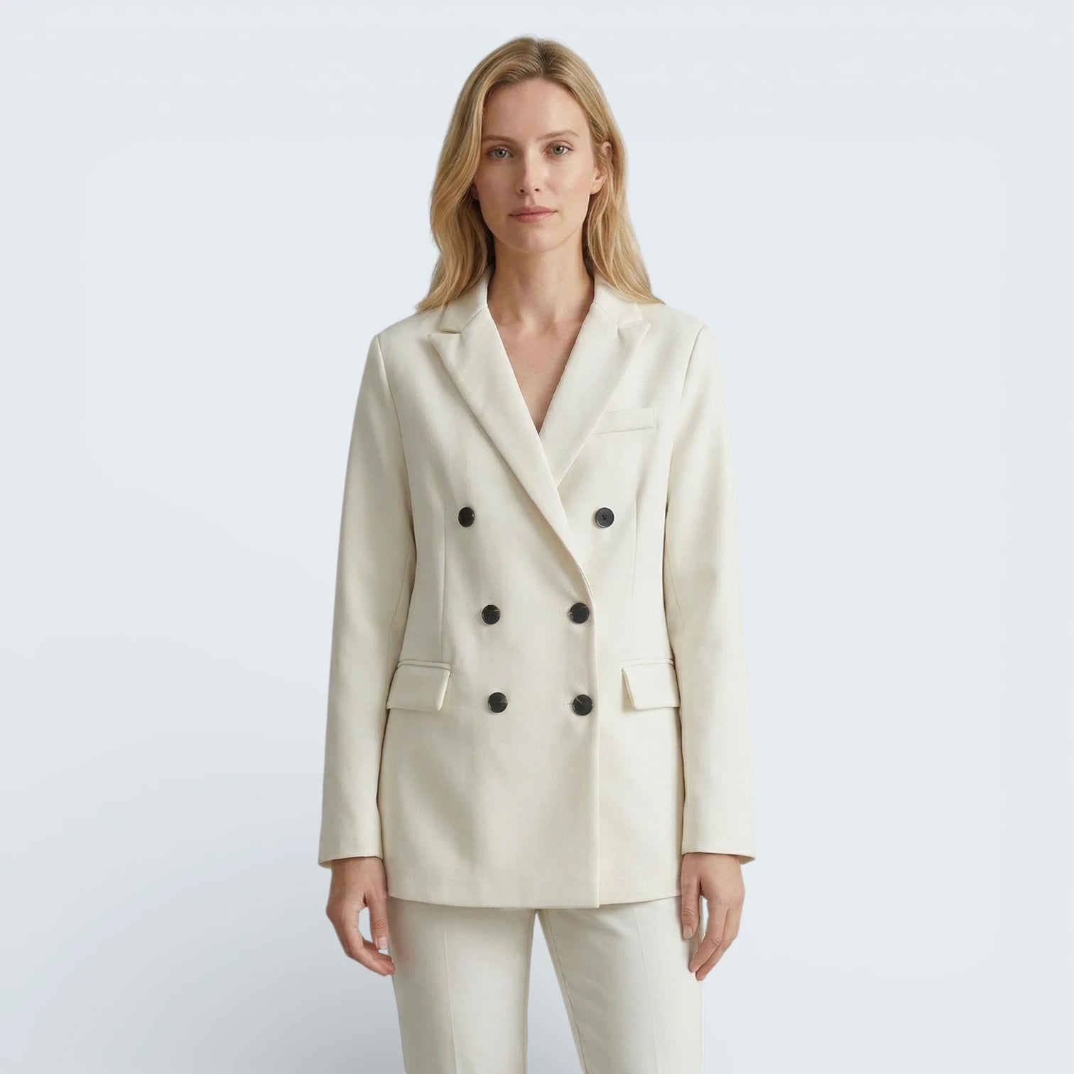 Blazer Croisé Structuré en Coupe Relaxée - Veste de Tailleur Intemporelle à Double Boutonnage