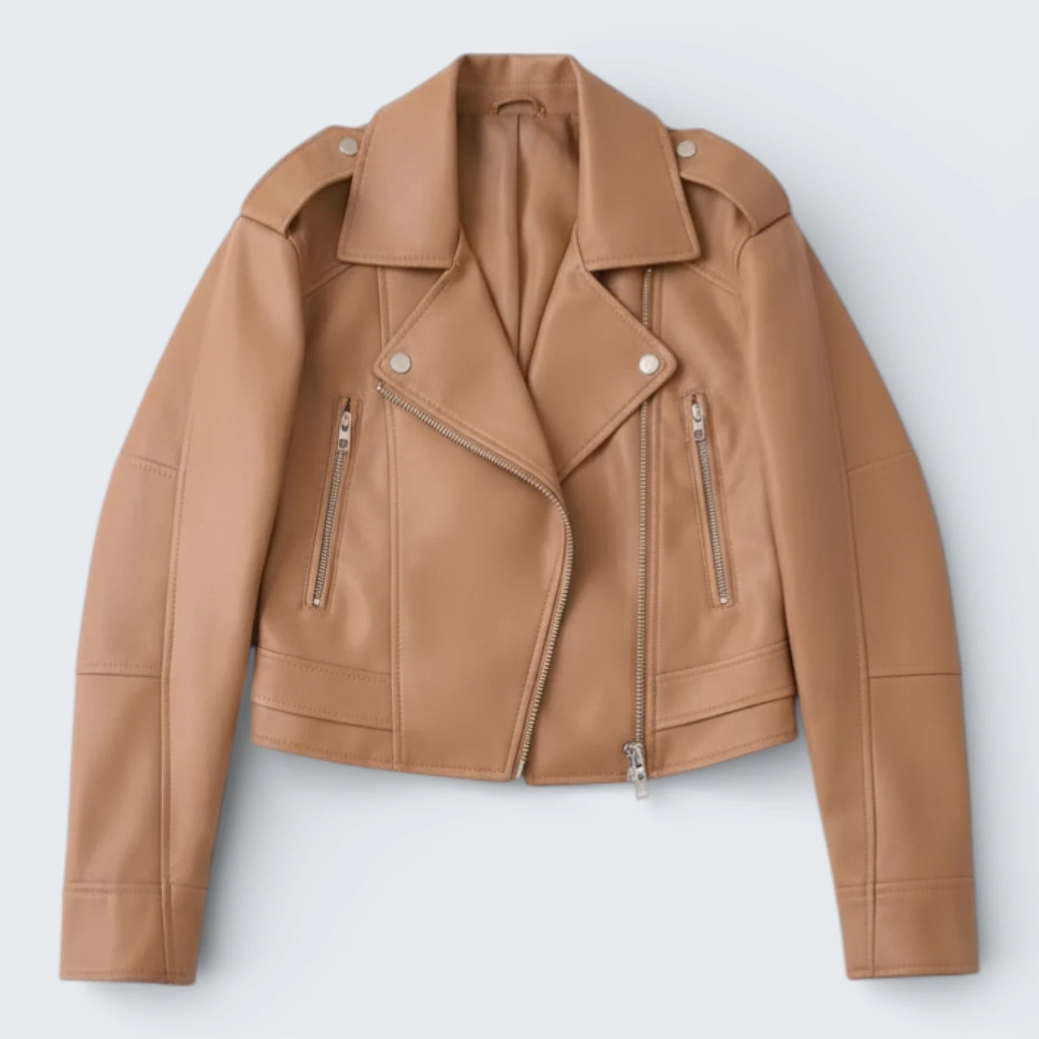 Perfecto Biker Court Style Rock - Veste en Simili-Cuir avec Ceinture Ajustable