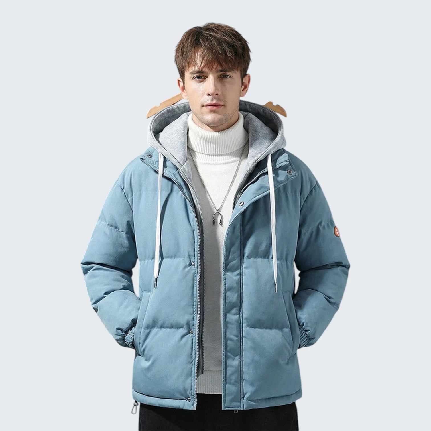 Doudoune de Mi-Saison Effet 2-en-1 – Look Layering et Capuche Intégrée