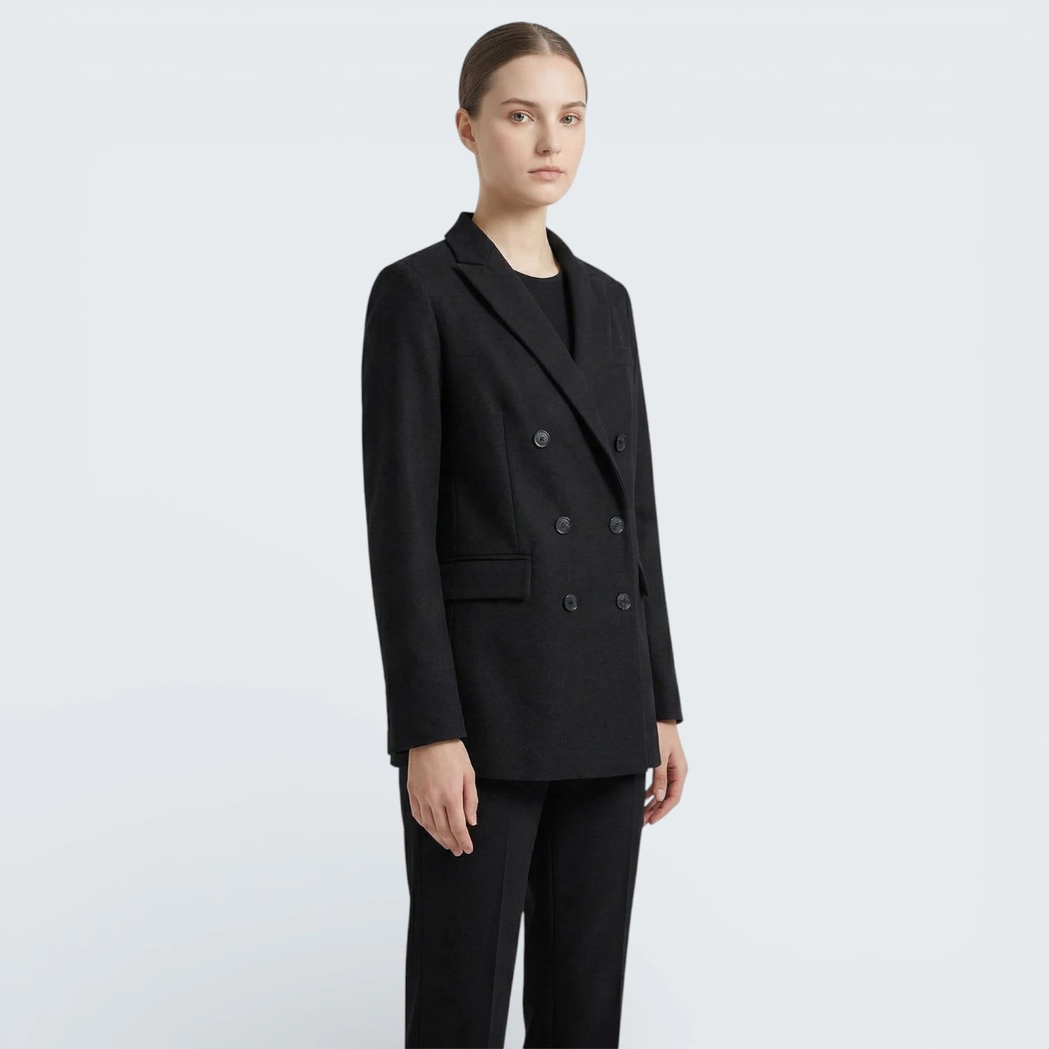 Blazer Croisé Structuré en Coupe Relaxée - Veste de Tailleur Intemporelle à Double Boutonnage