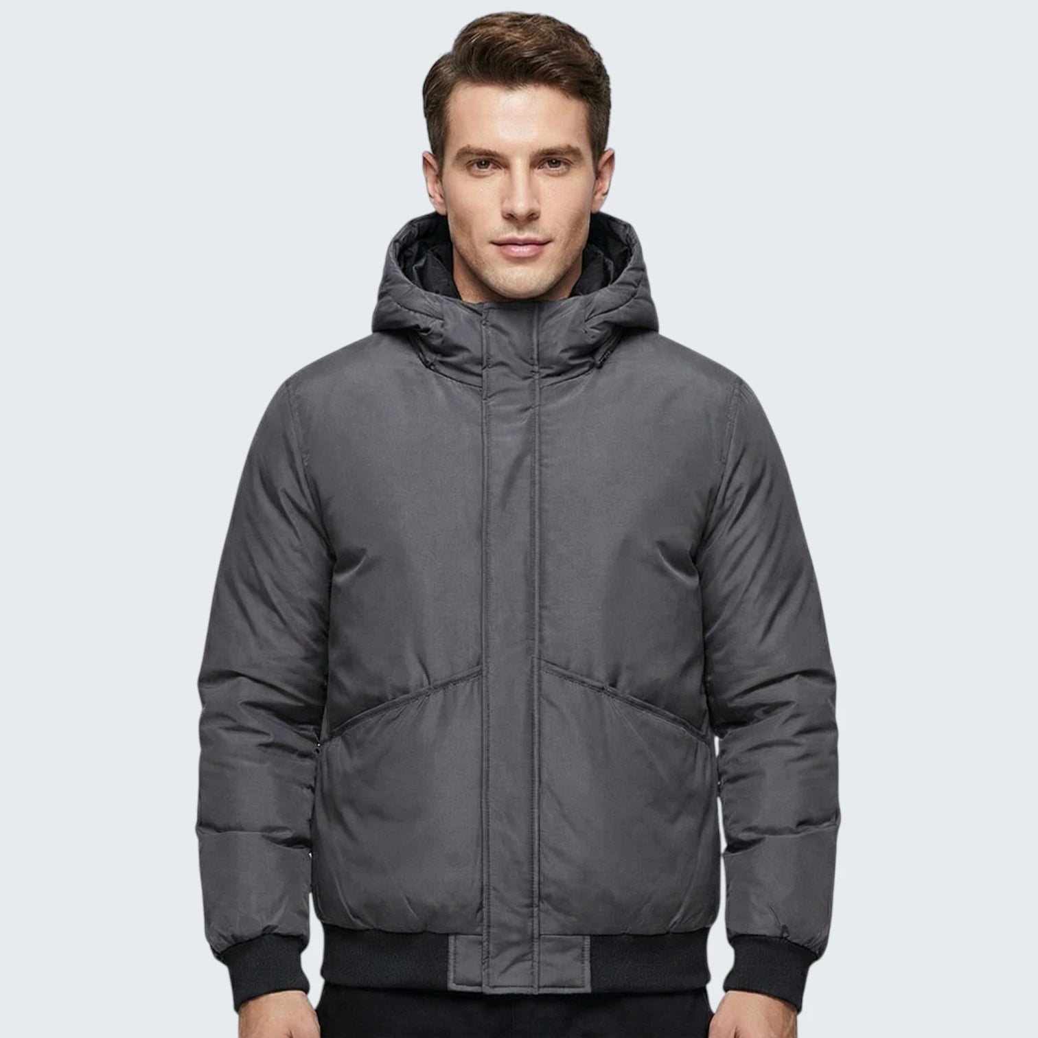 Blouson Puffer Minimaliste "Clean Look" – Coupe Bomber et Capuche Intégrée