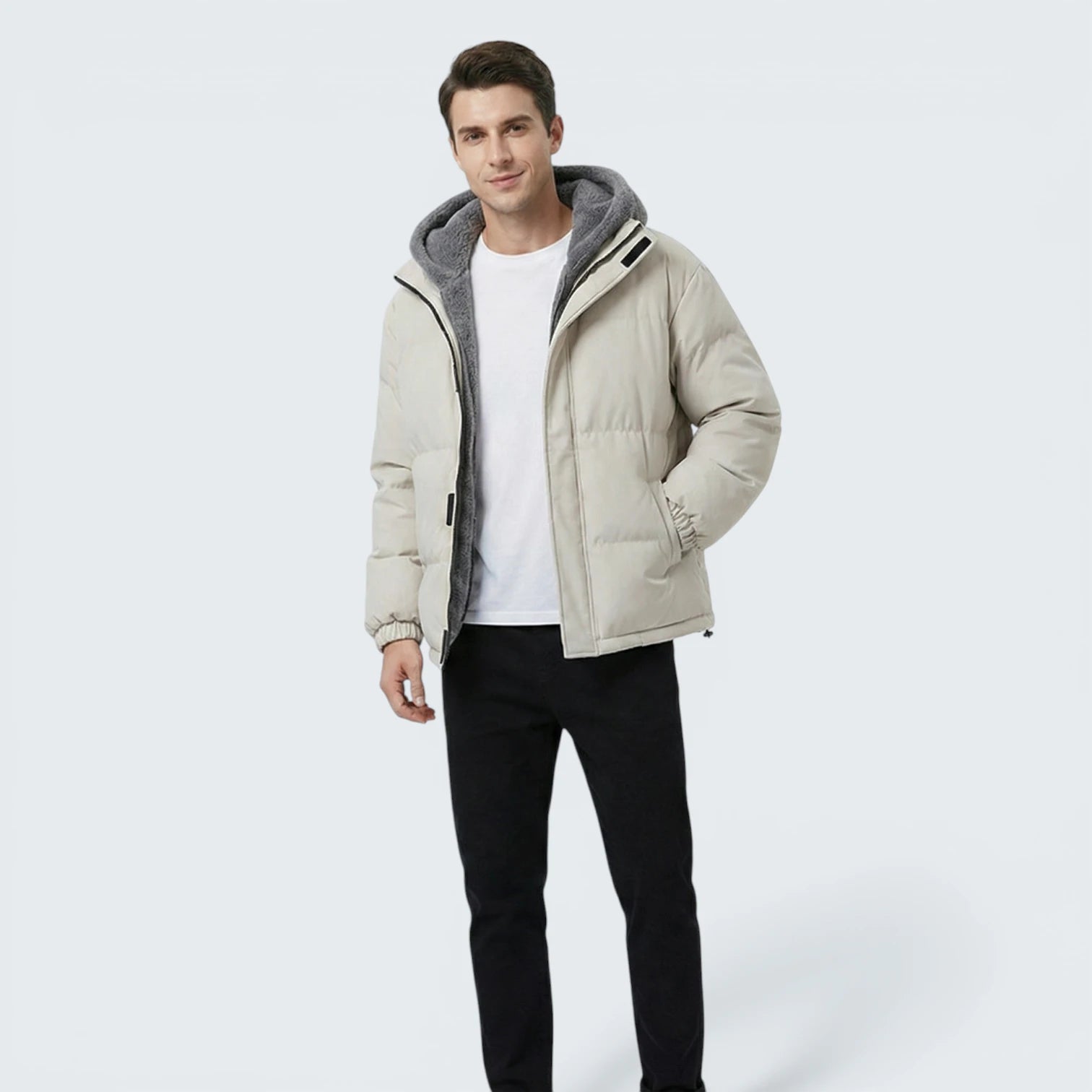 Doudoune de Mi-Saison Effet 2-en-1 – Look Layering avec Capuche Sweat Intégrée