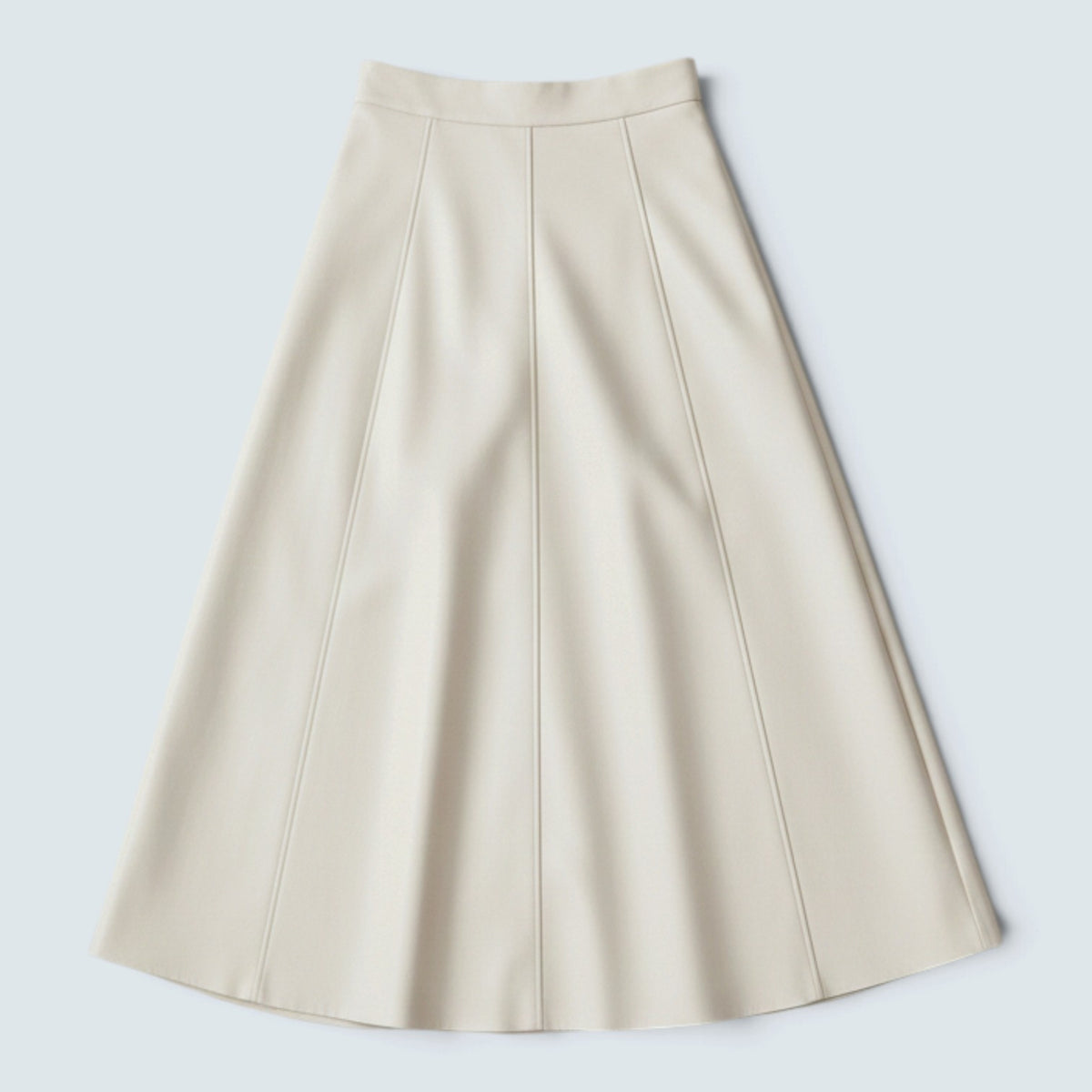 Jupe Midi Effet Cuir Taille Haute – Coupe Évasée Élégante