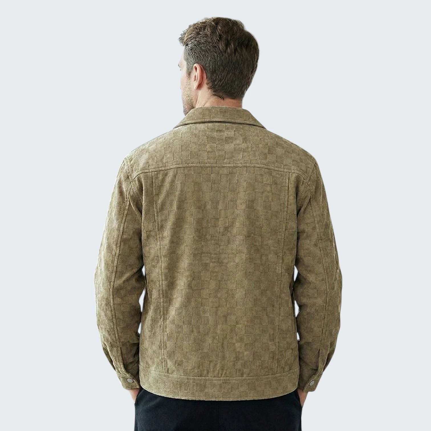 Veste Business Casual "Damier" – Texture Premium en Relief et Coupe Ajustée