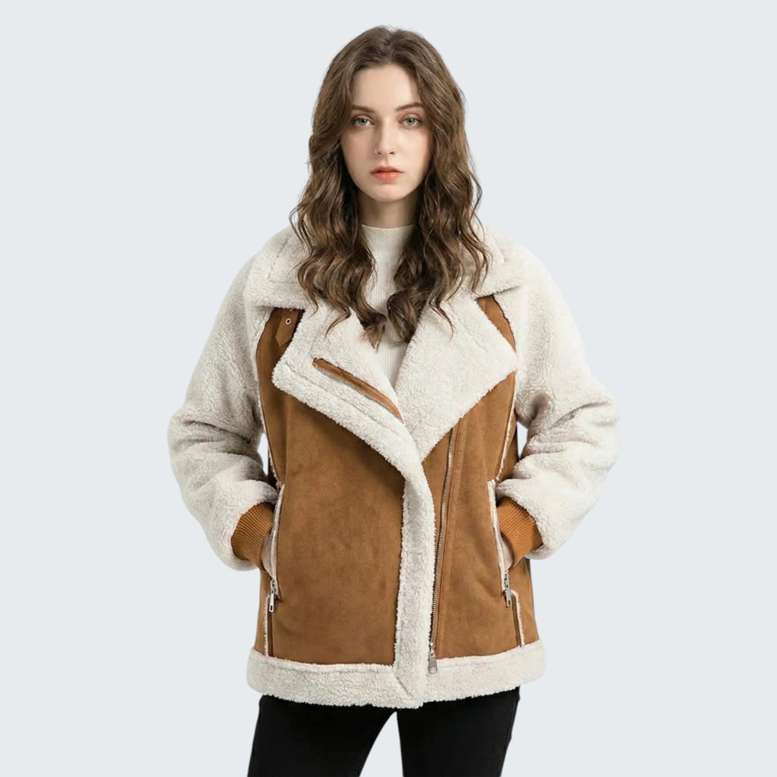 Veste en Jean Courte Style Vintage - Blouson Denim Bleu Clair avec Effet Usé